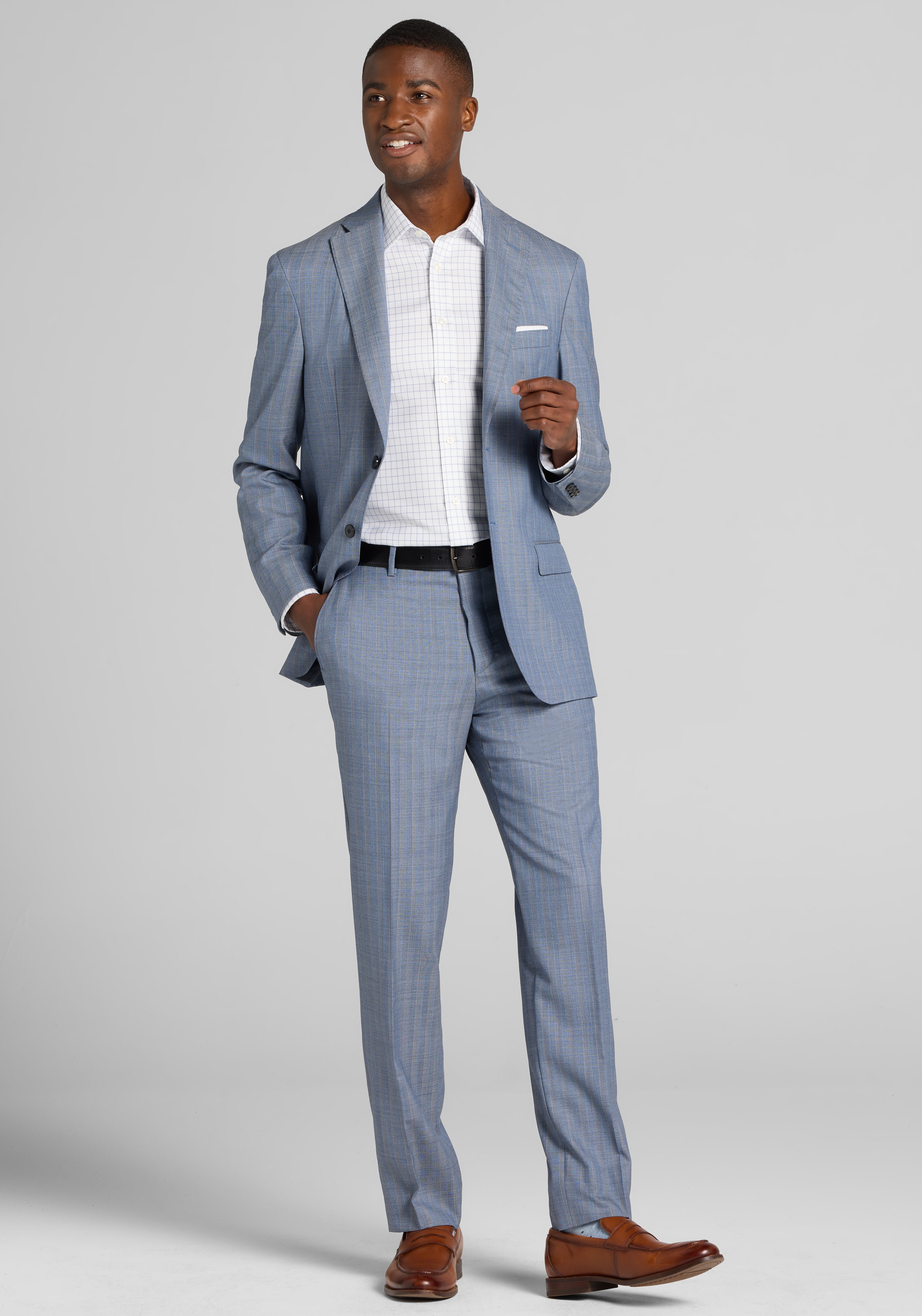 Reserve Collection Tailored Fit Multistripe 100% Italian Wool Suit