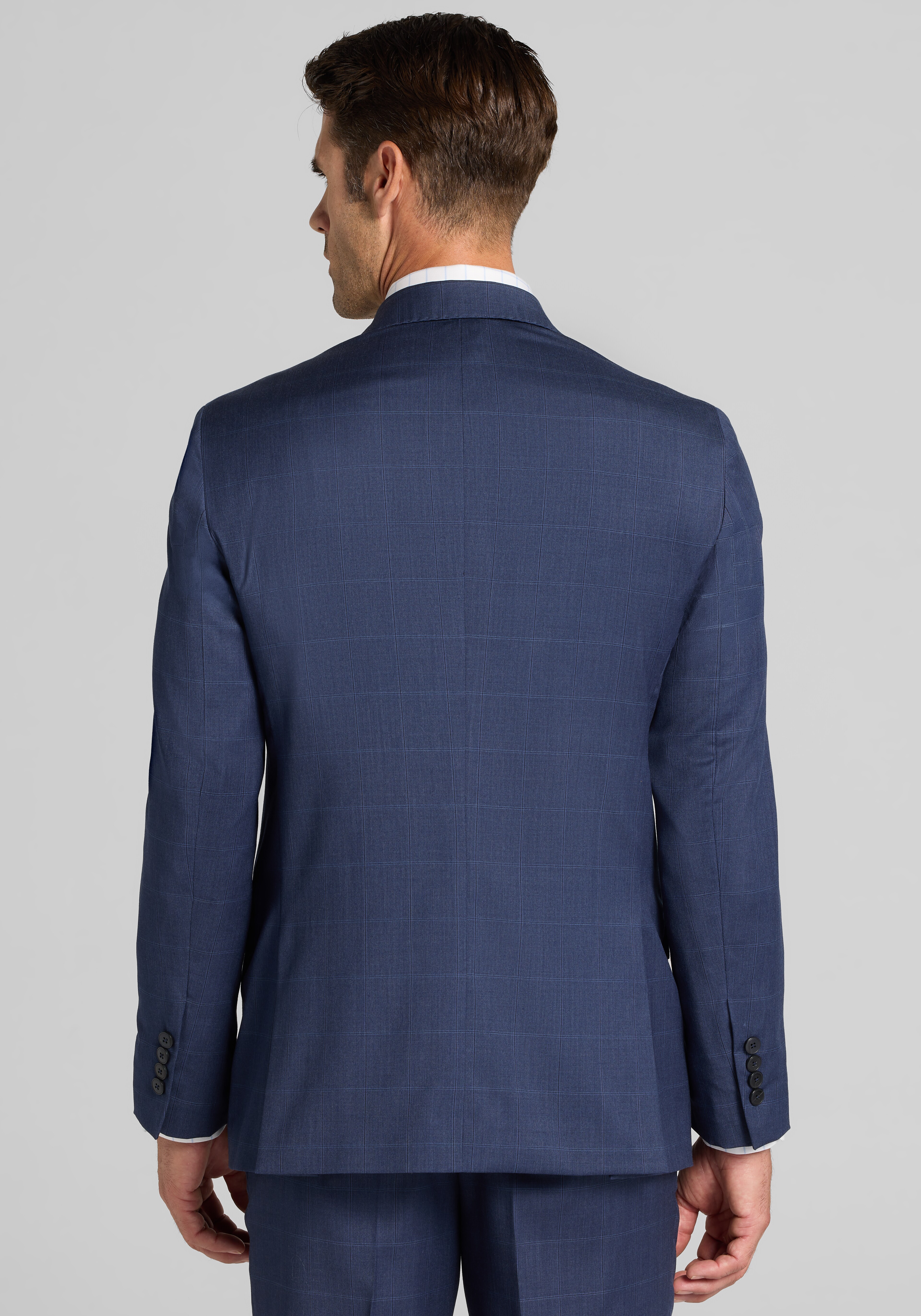 Reserve Collection Tailored Fit Windowpane 100% Italian Wool Suit