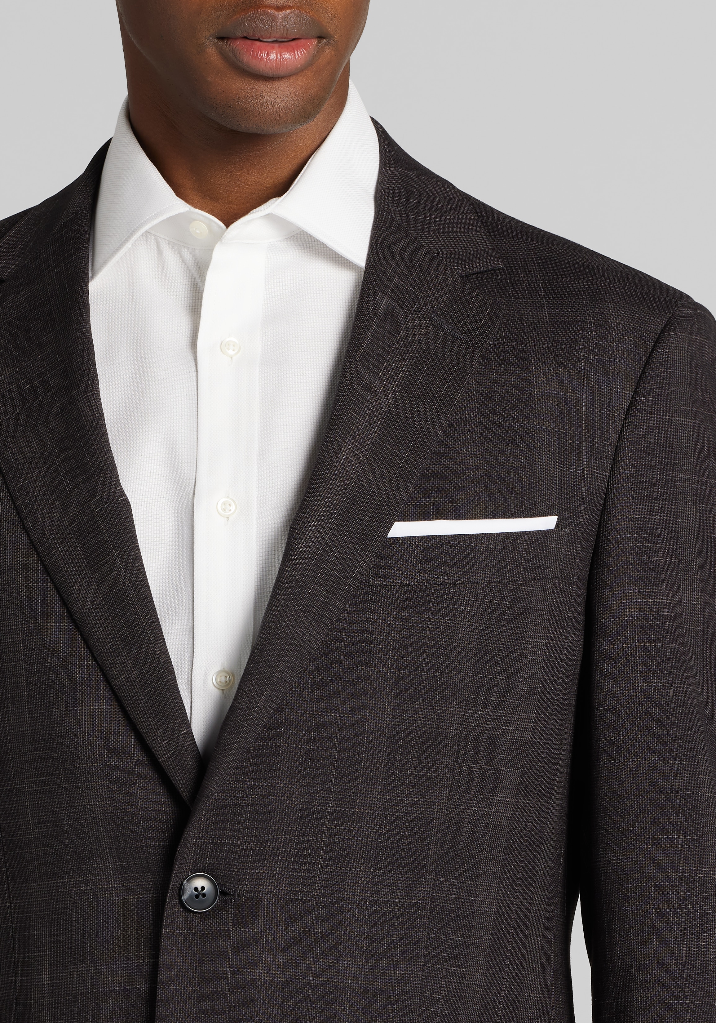1905 Collection Tailored Fit Plaid Suit Separates Jacket
