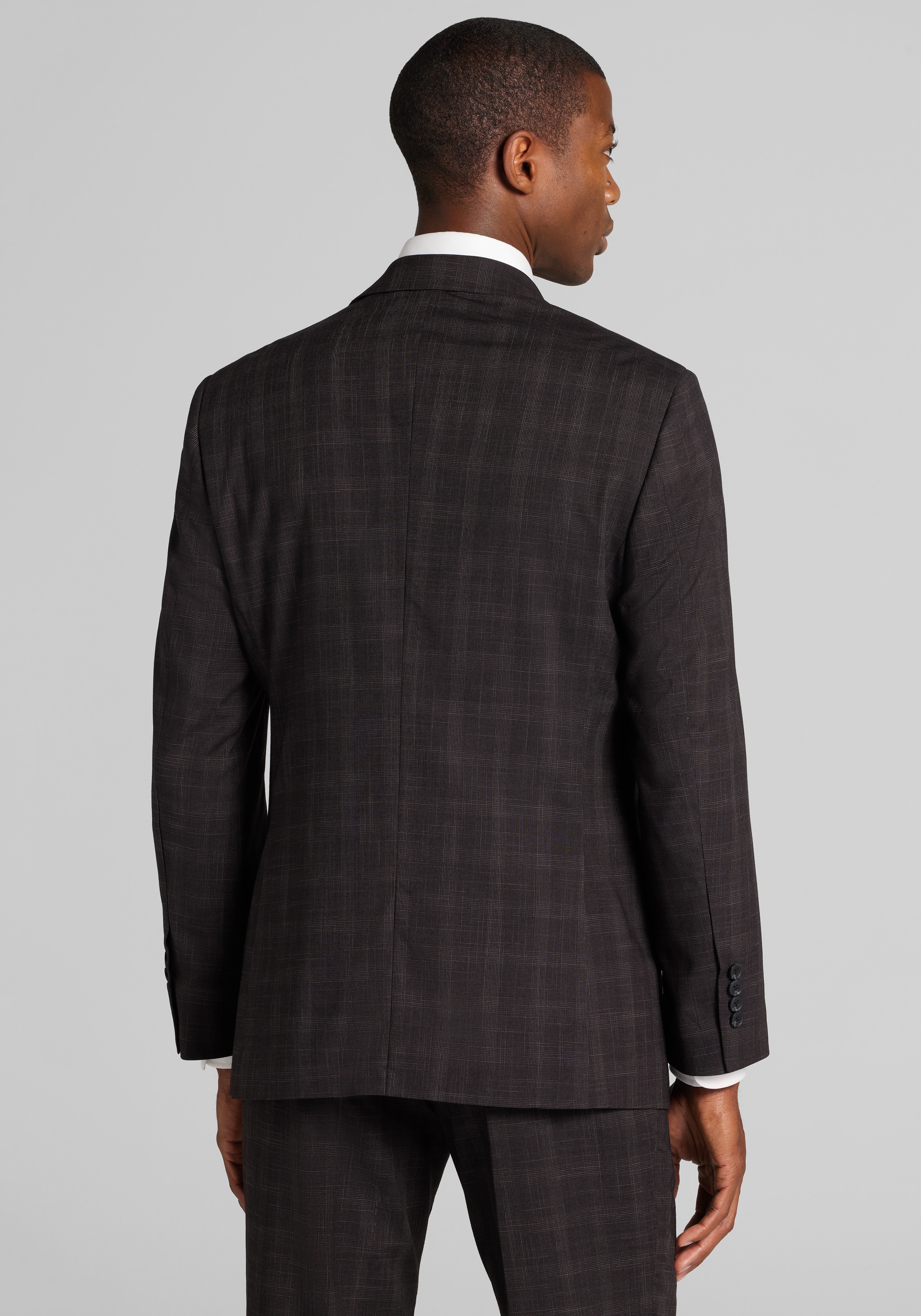 1905 Collection Tailored Fit Plaid Suit Separates Jacket