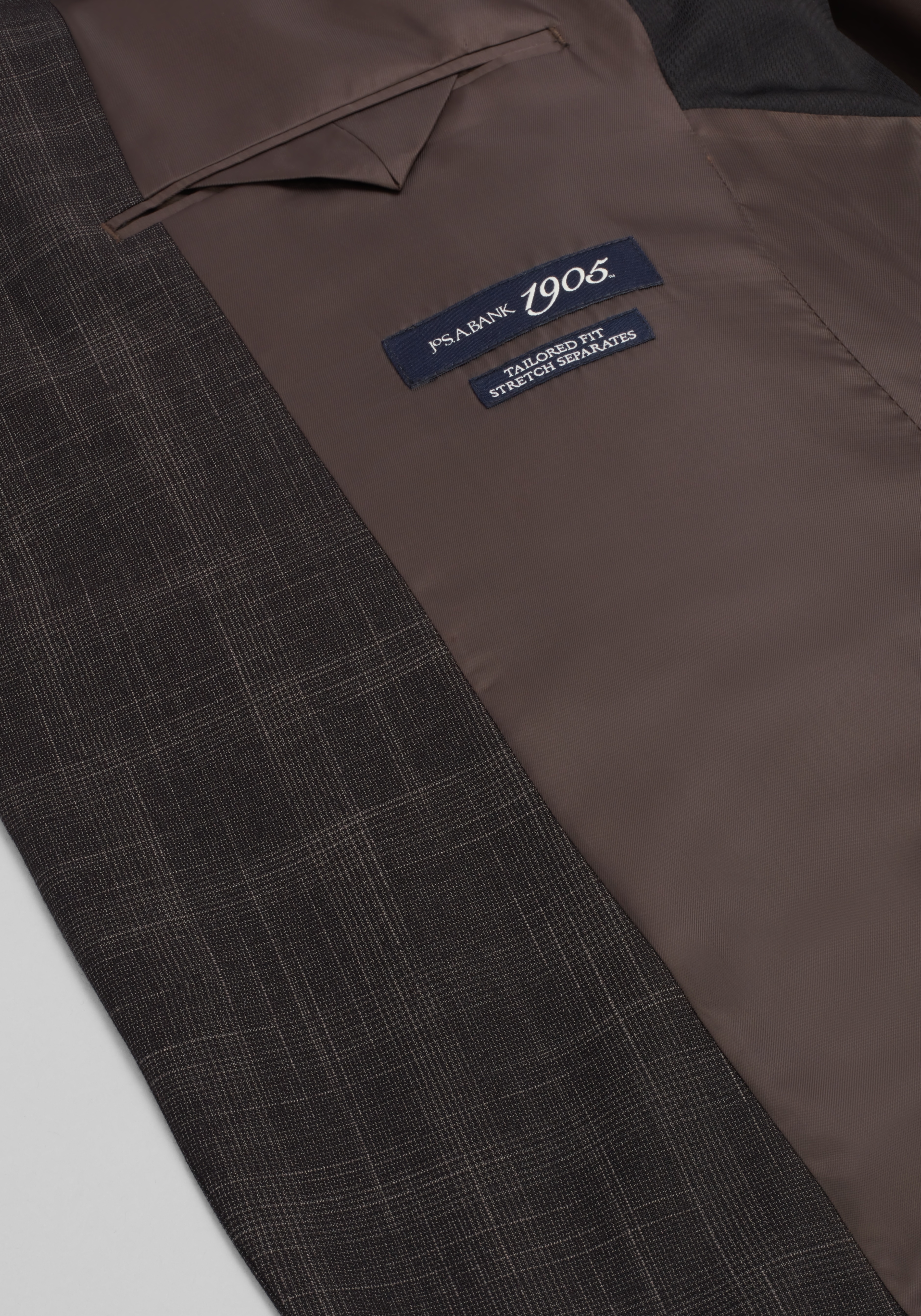 1905 Collection Tailored Fit Plaid Suit Separates Jacket