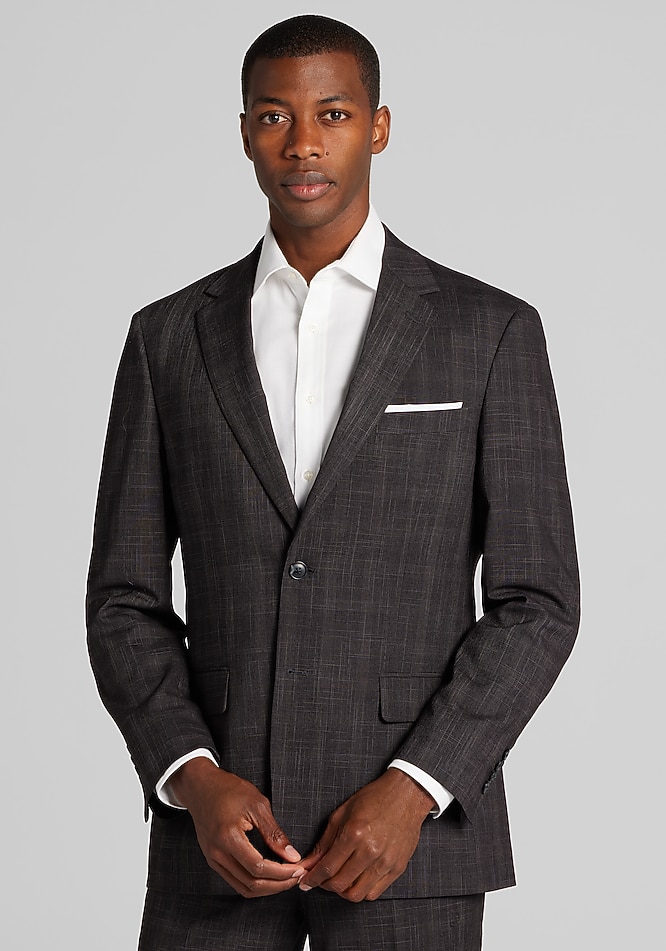 1905 Collection Tailored Fit Plaid Suit Separates Jacket - Big