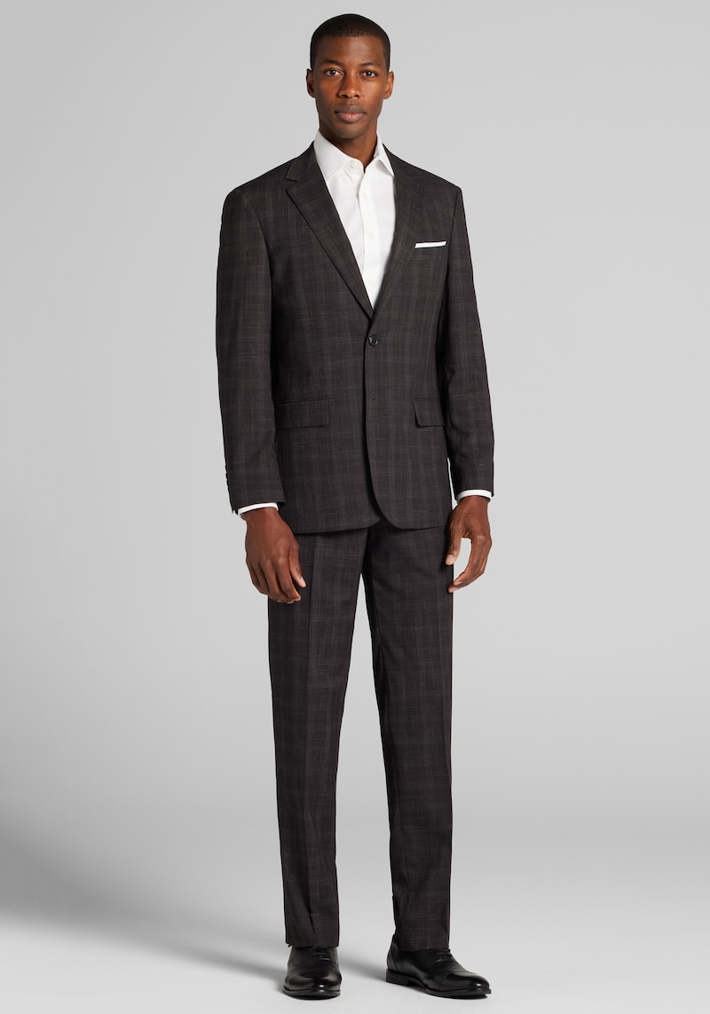 Jos. A. Bank Men's Big & Tall 1905 Collection Tailored Fit Plaid Suit Jacket At  In Charcoal