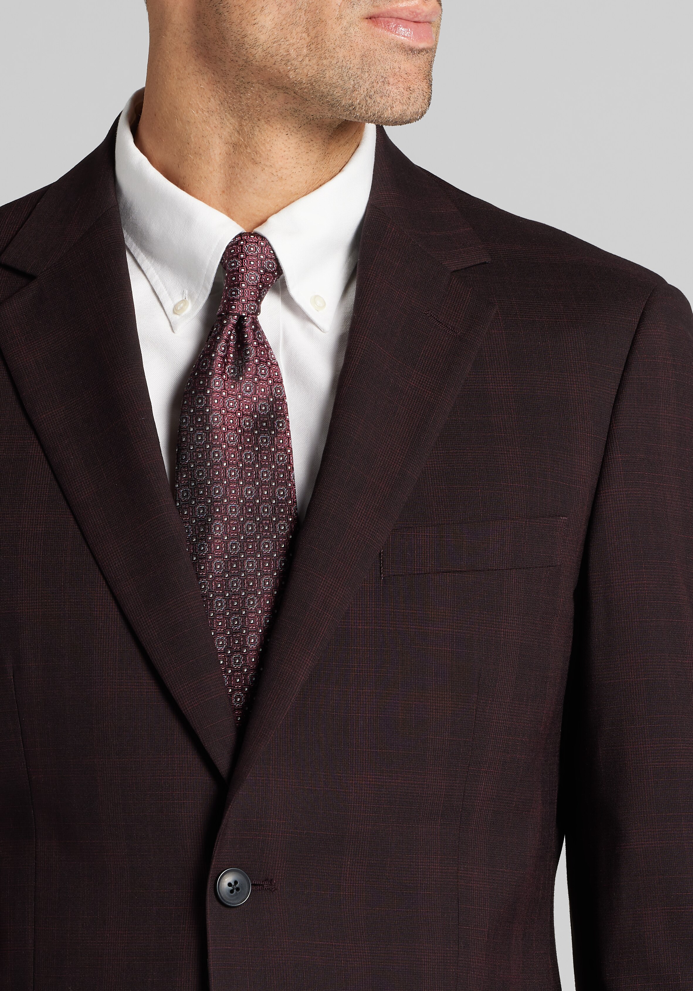 1905 Collection Tailored Fit Plaid Suit Separates Jacket