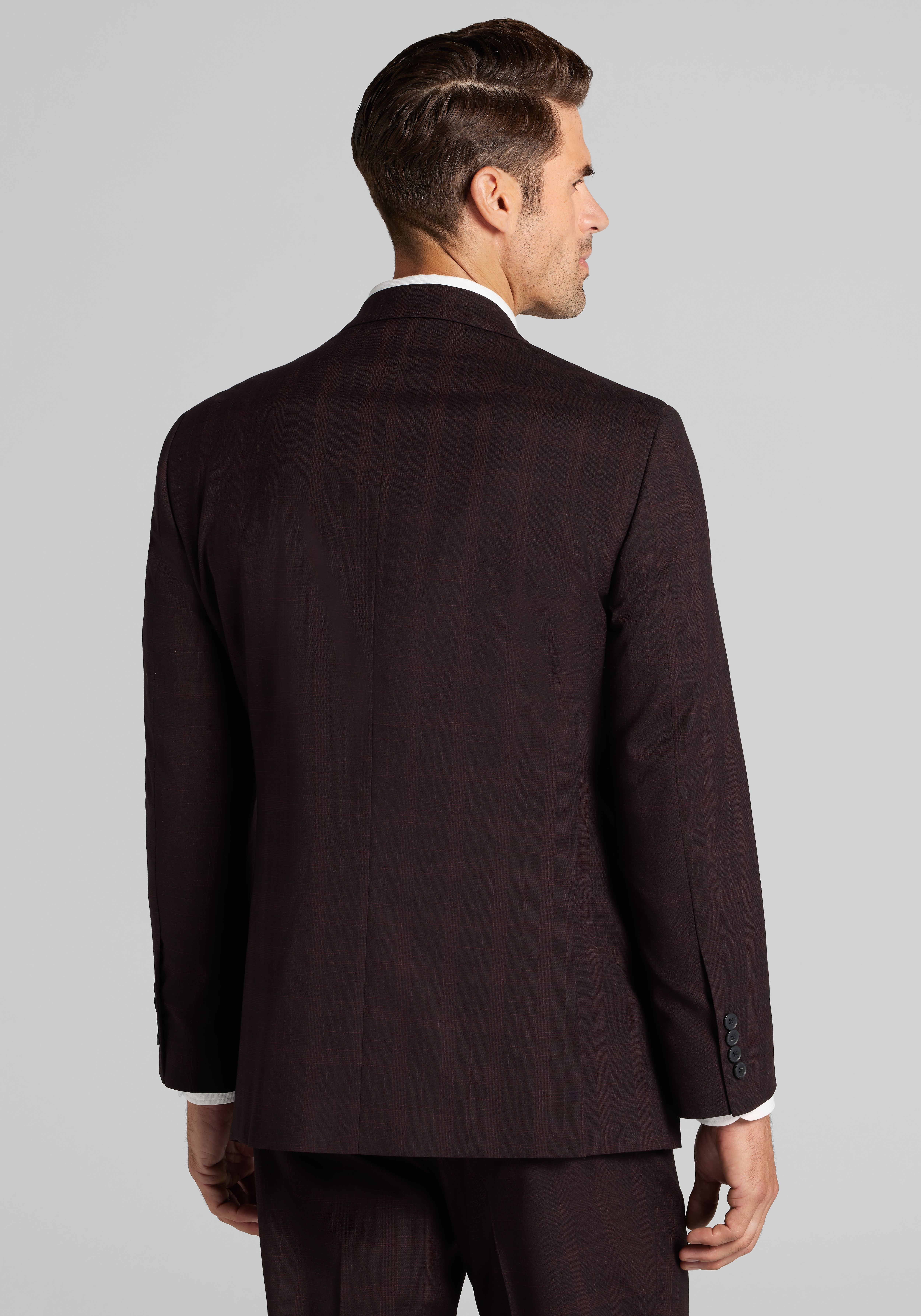 1905 Collection Tailored Fit Plaid Suit Separates Jacket