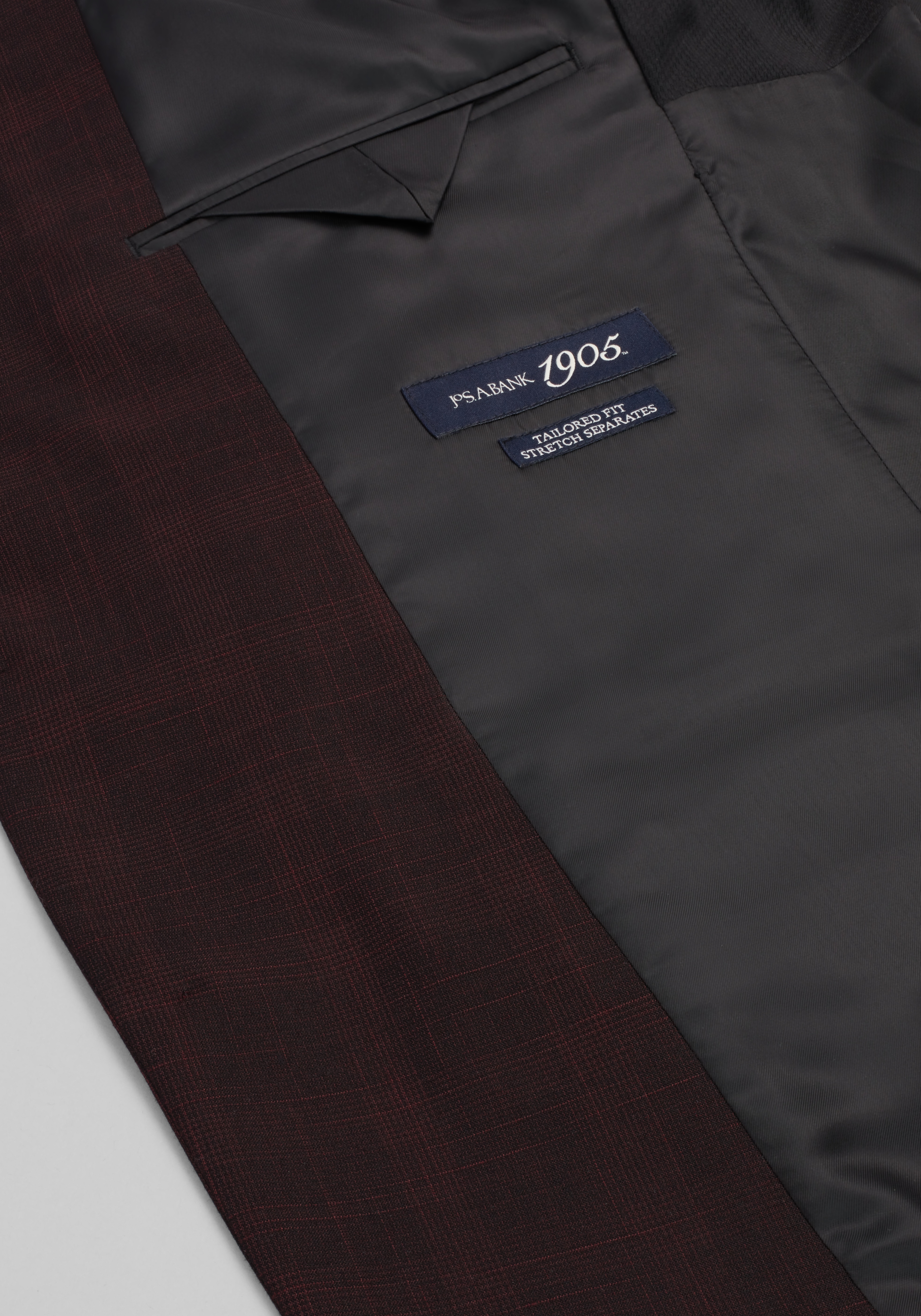 1905 Collection Tailored Fit Plaid Suit Separates Jacket