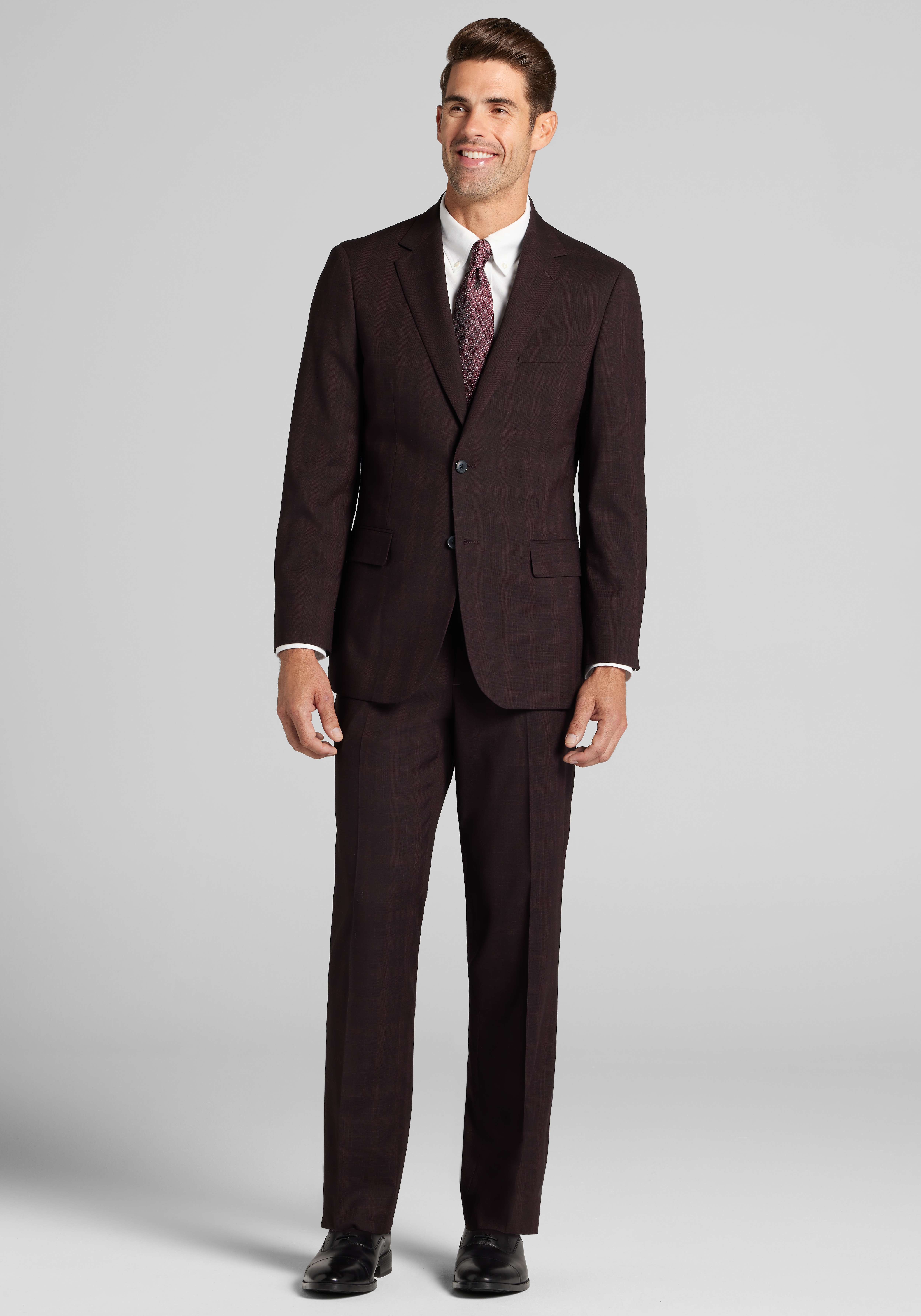 1905 Collection Tailored Fit Plaid Suit Separates Jacket