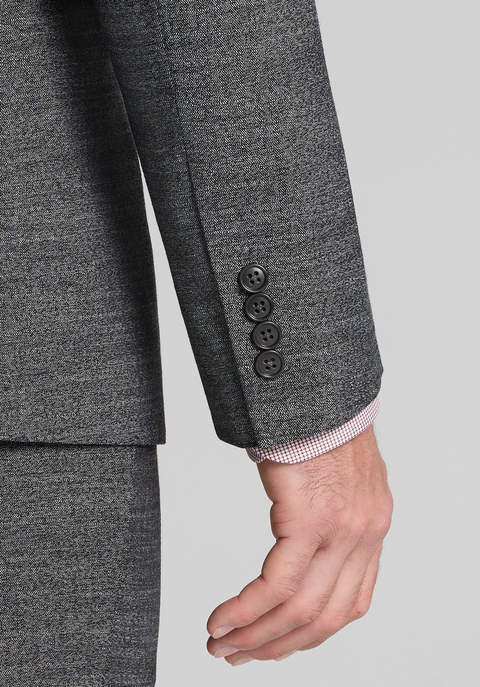 1905 Collection Tailored Fit Herringbone Suit Separates Jacket