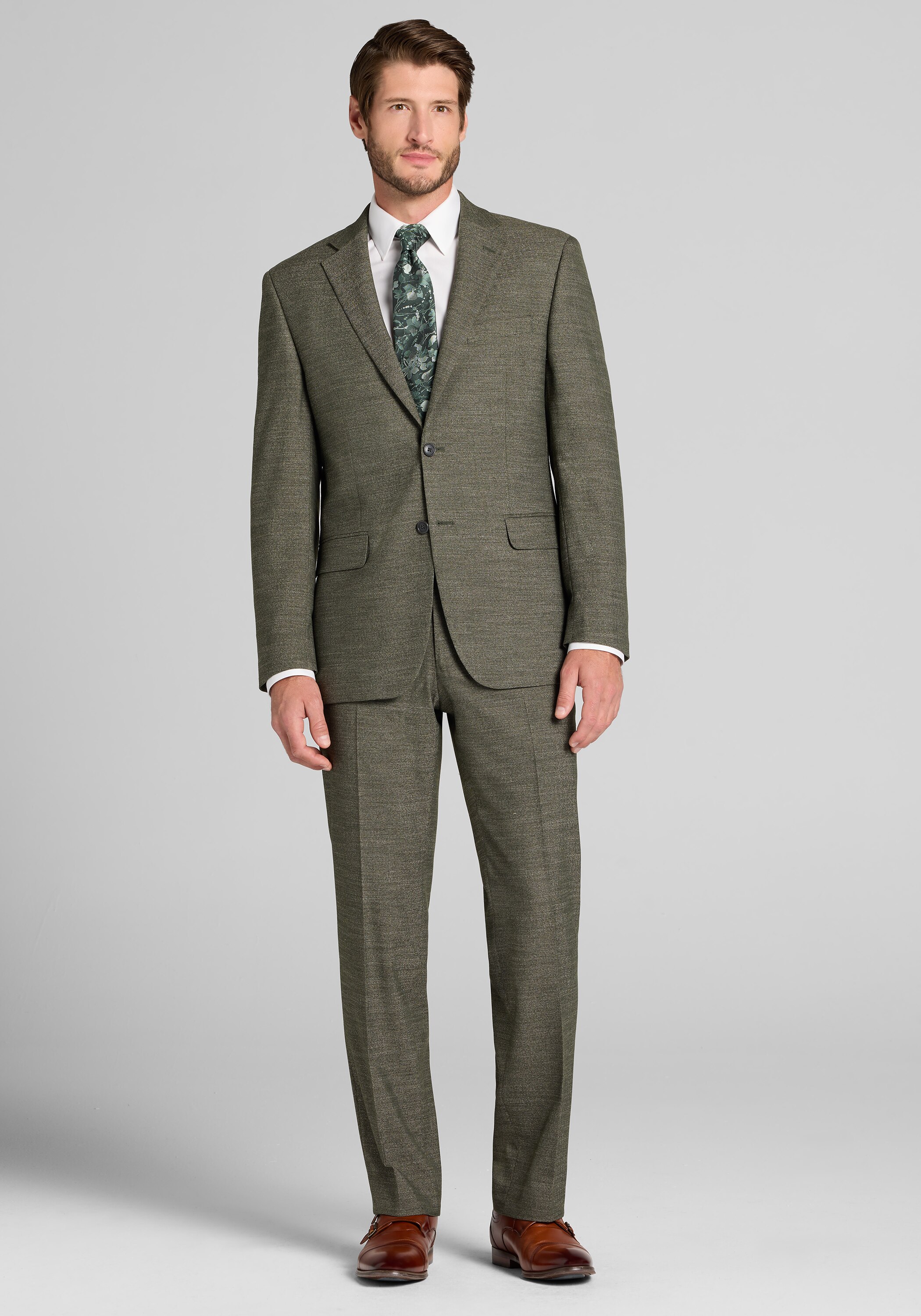 Men's Suits, 1905 Collection Tailored Fit Herringbone Suit Separates Jacket - Jos A Bank