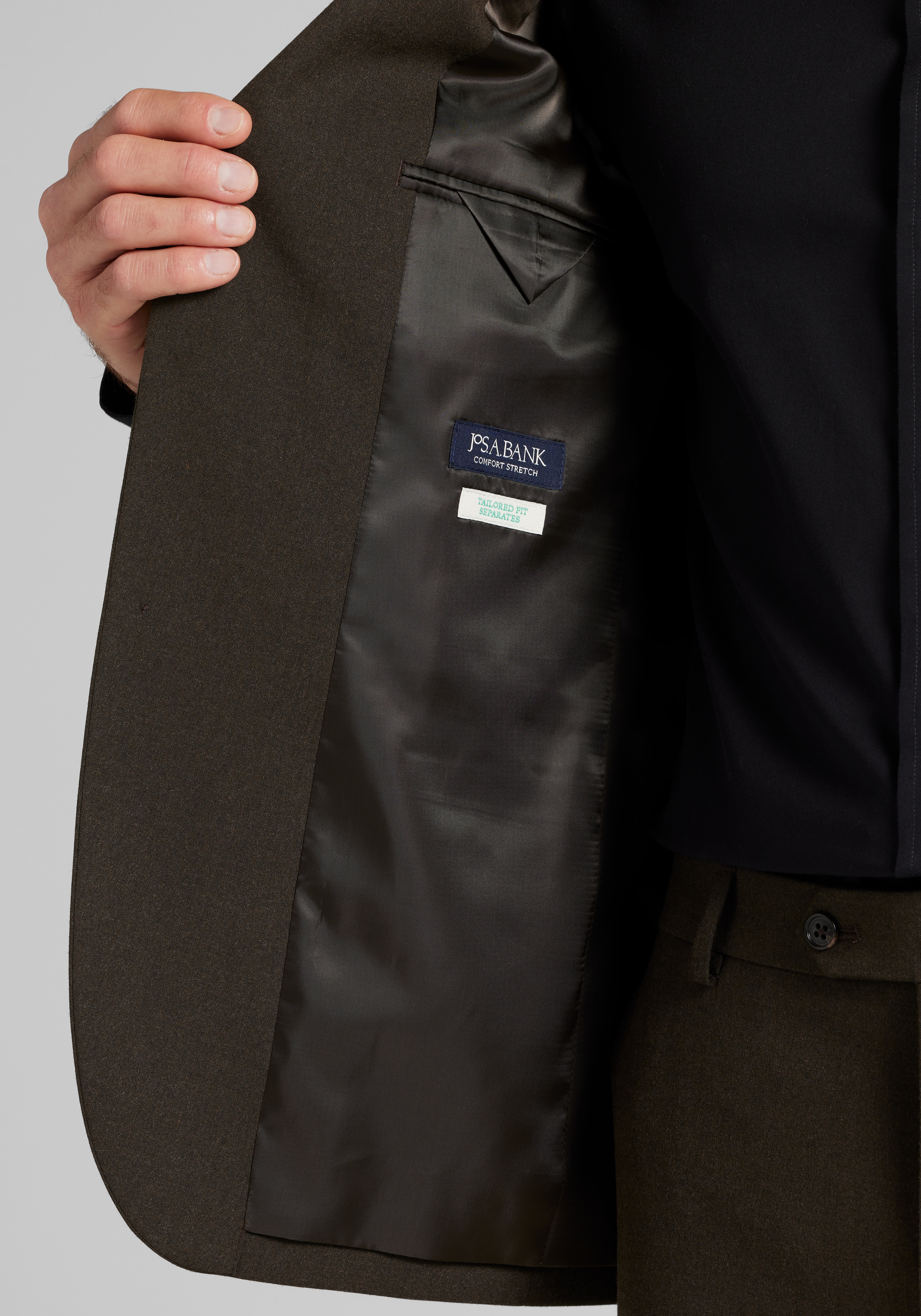Jos. A. Bank Comfort Stretch Tailored Fit Solid Flannel Suit Separates Jacket - Big & Tall CLEARANCE