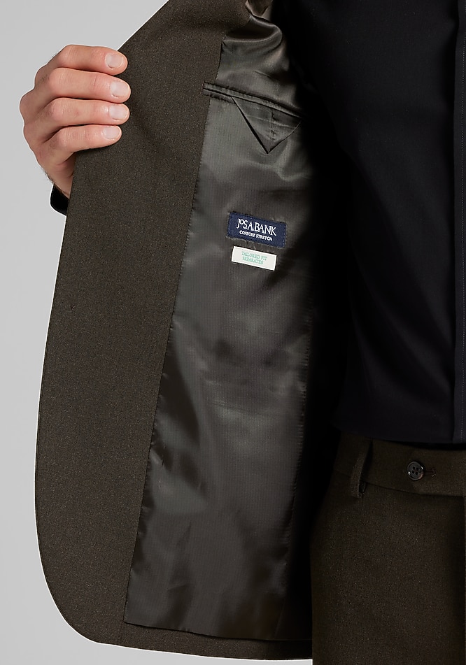 Jos. A. Bank Comfort Stretch Tailored Fit Solid Flannel Suit
