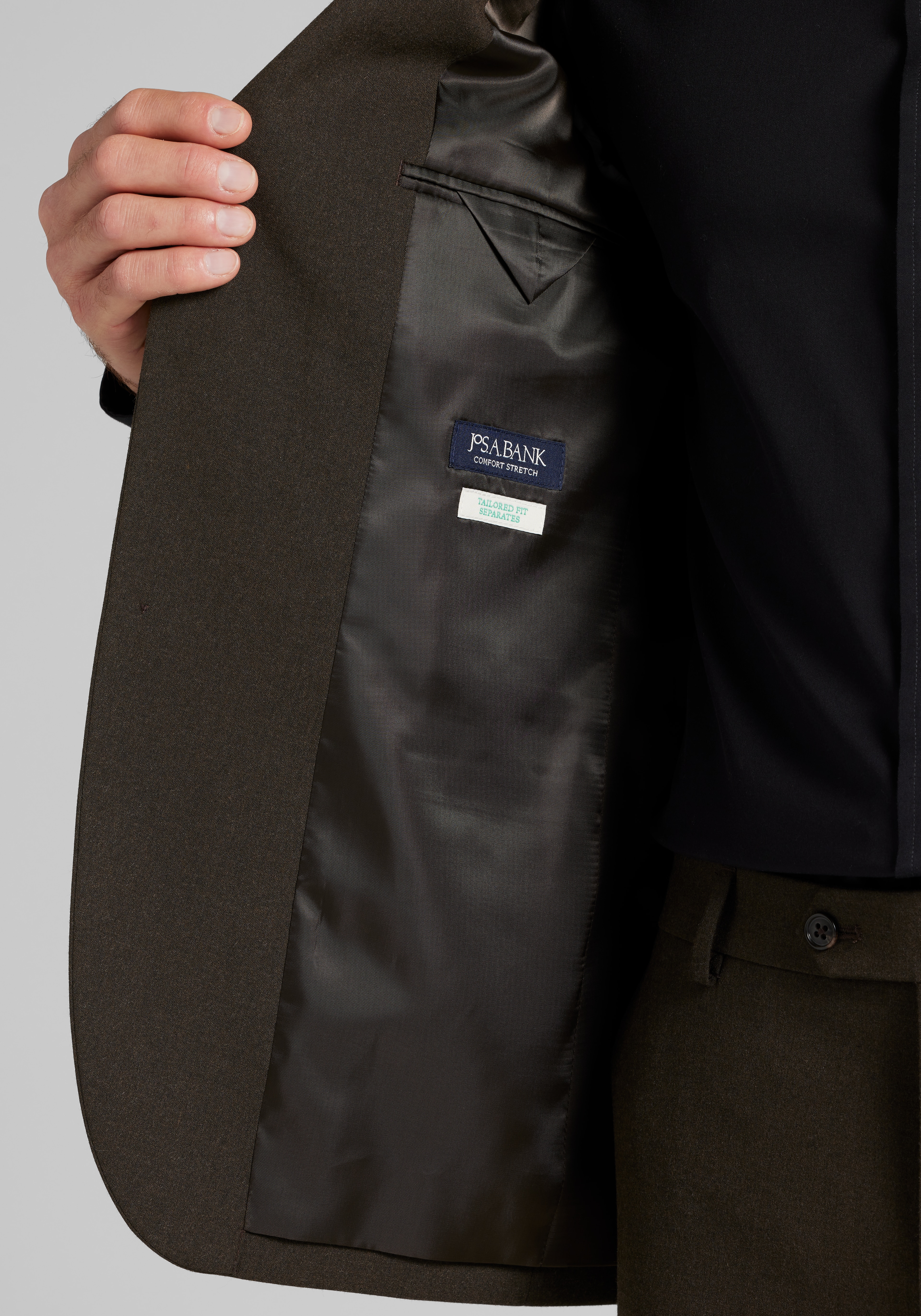 Jos. A. Bank Comfort Stretch Tailored Fit Solid Flannel Suit Separates Jacket CLEARANCE