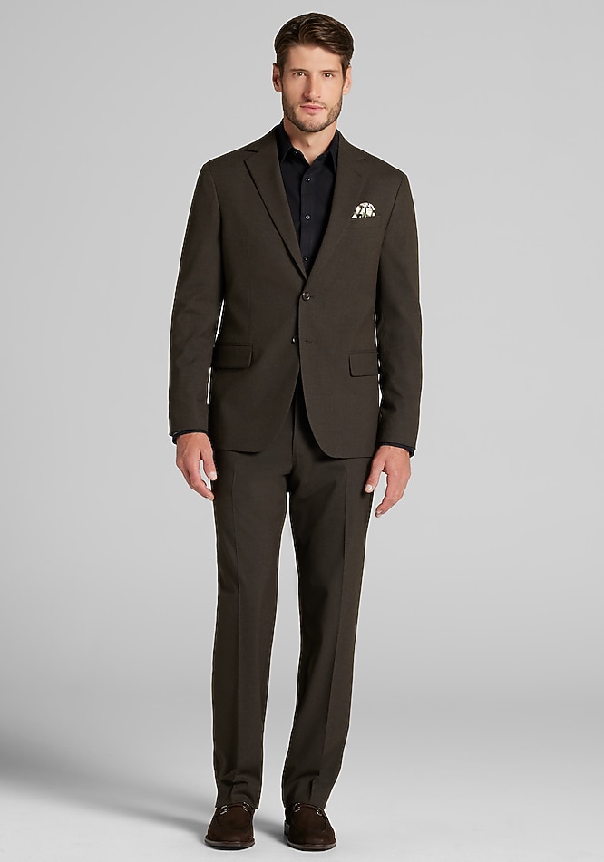 Jos. A. Bank Comfort Stretch Tailored Fit Solid Flannel Suit