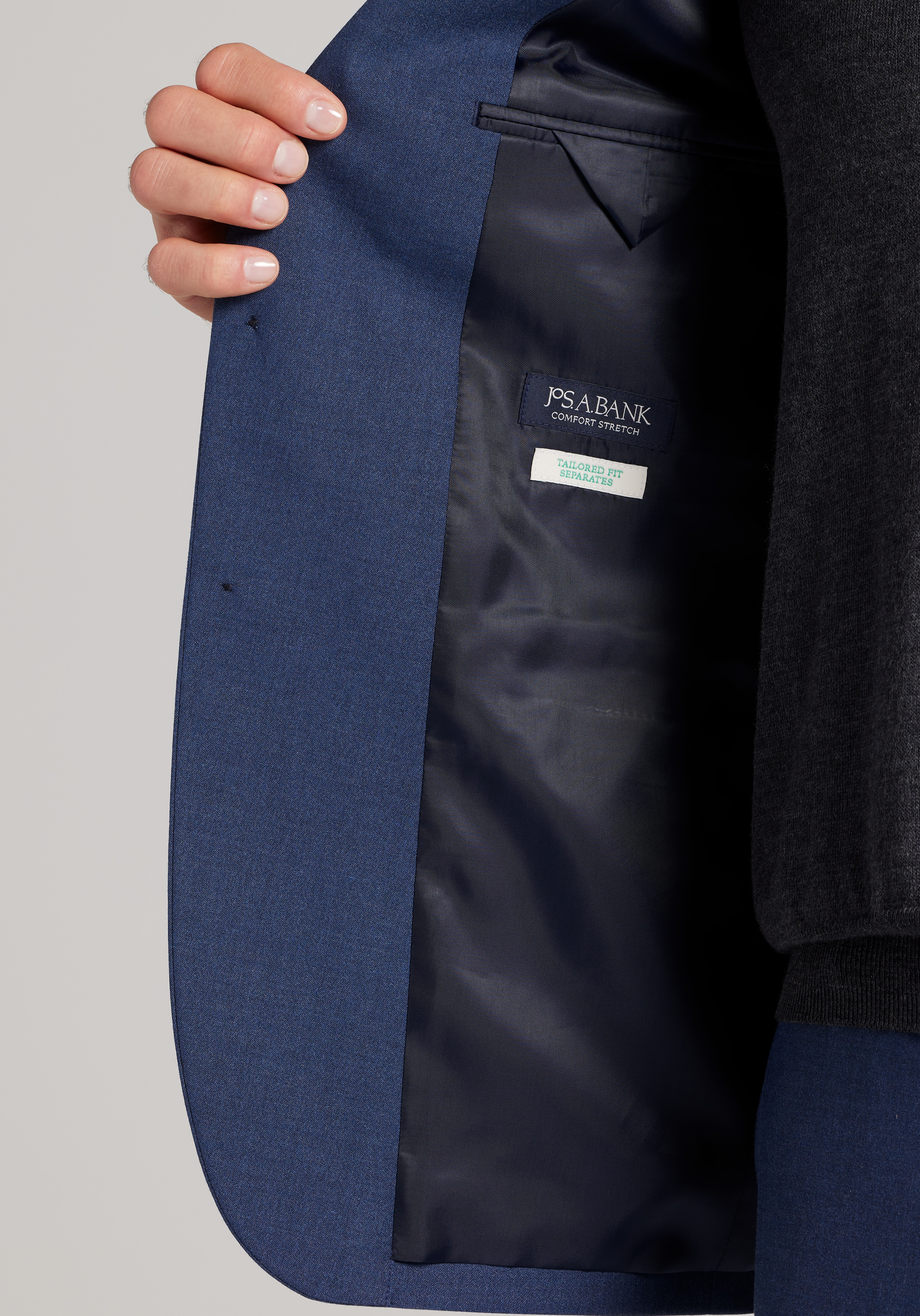 Jos. A. Bank Comfort Stretch Tailored Fit Solid Flannel Suit Separates Jacket CLEARANCE