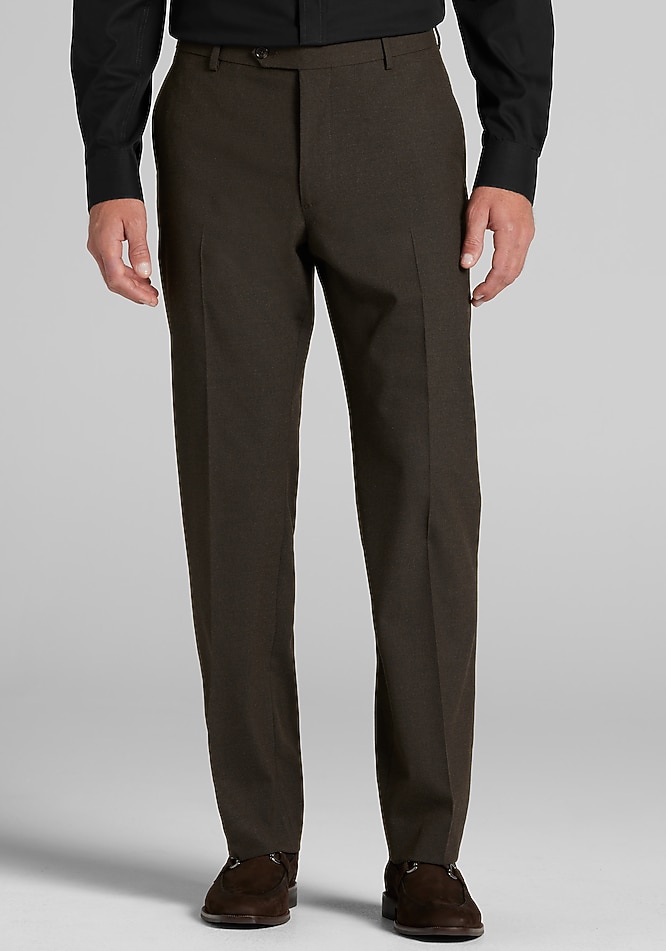 Jos A. Bank Comfort Stretch Tailored Fit Solid Flannel Suit