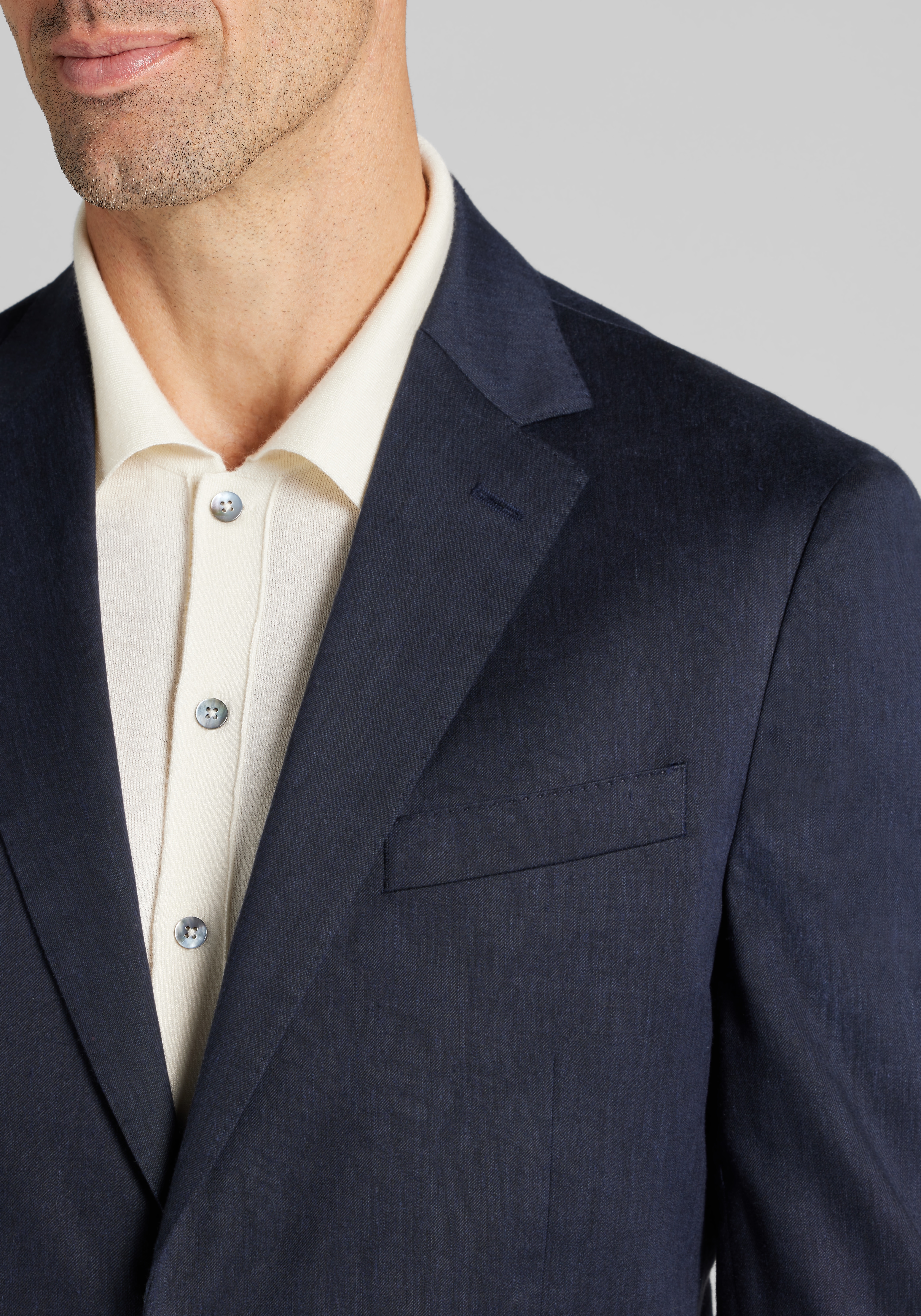 Reserve Collection Tailored Fit Linen Blend Suit Separate Jacket