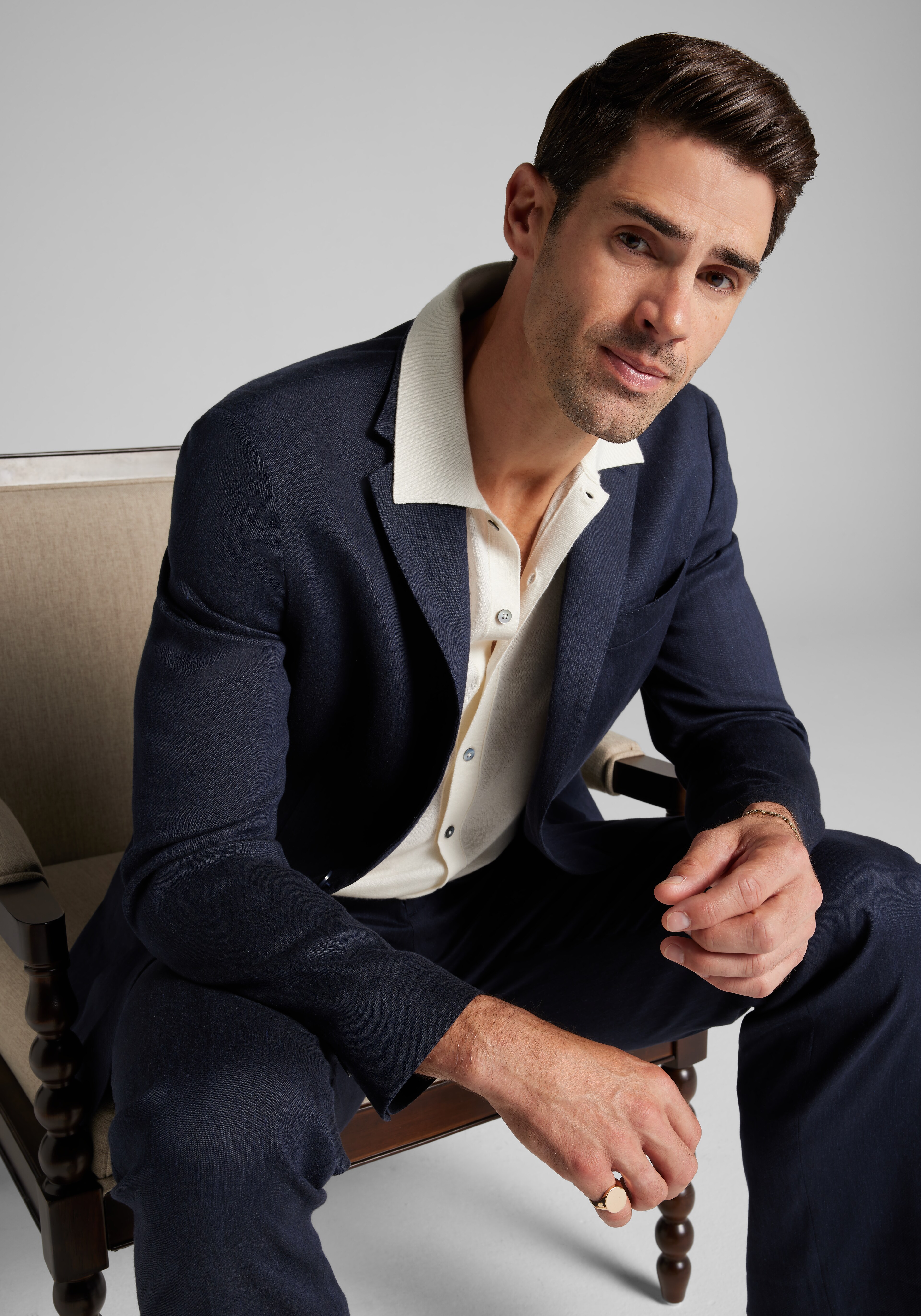 Reserve Collection Tailored Fit Linen Blend Suit Separate Jacket CLEARANCE