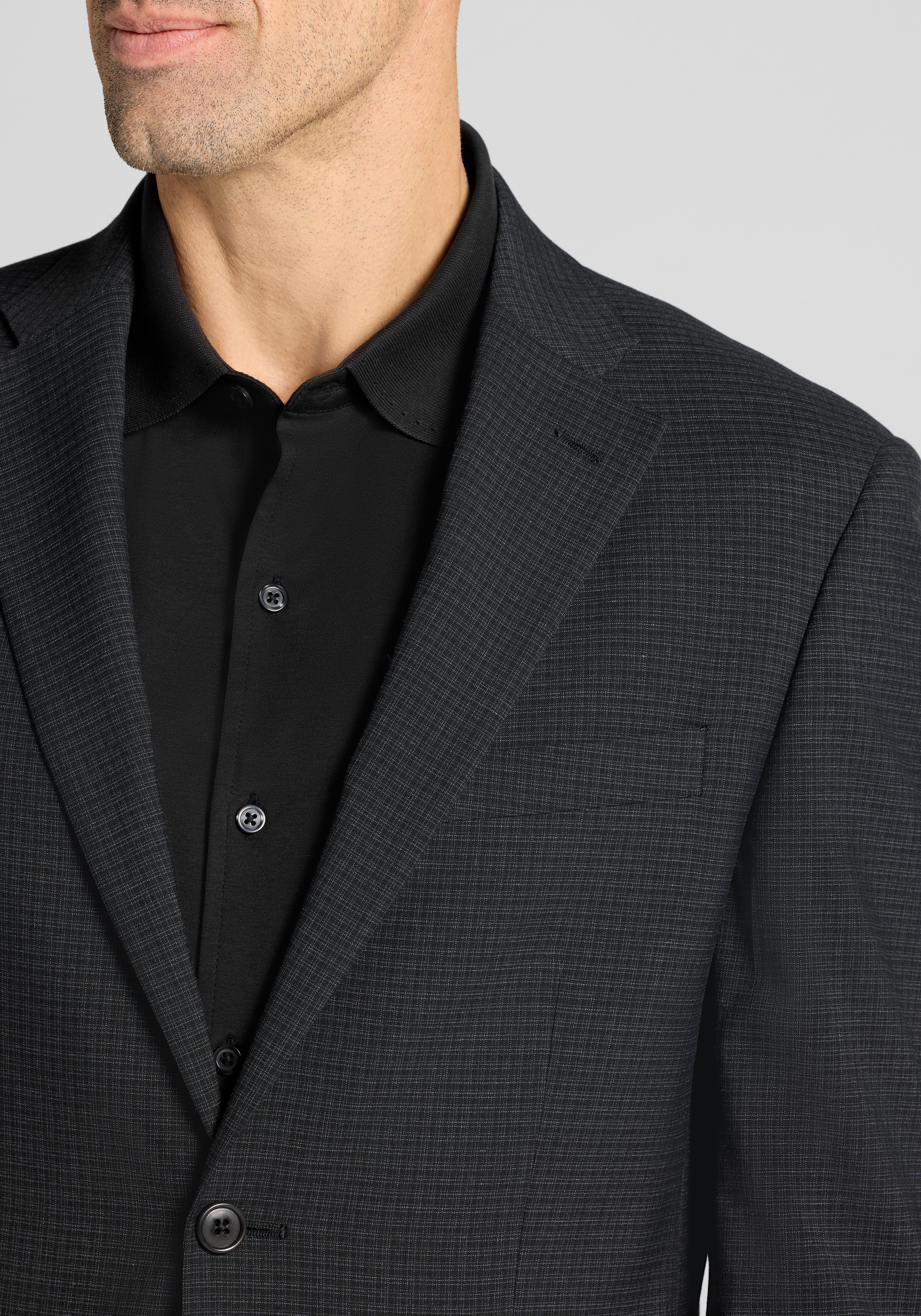 1905 Collection Tailored Fit Micro Check Suit Separates Jacket