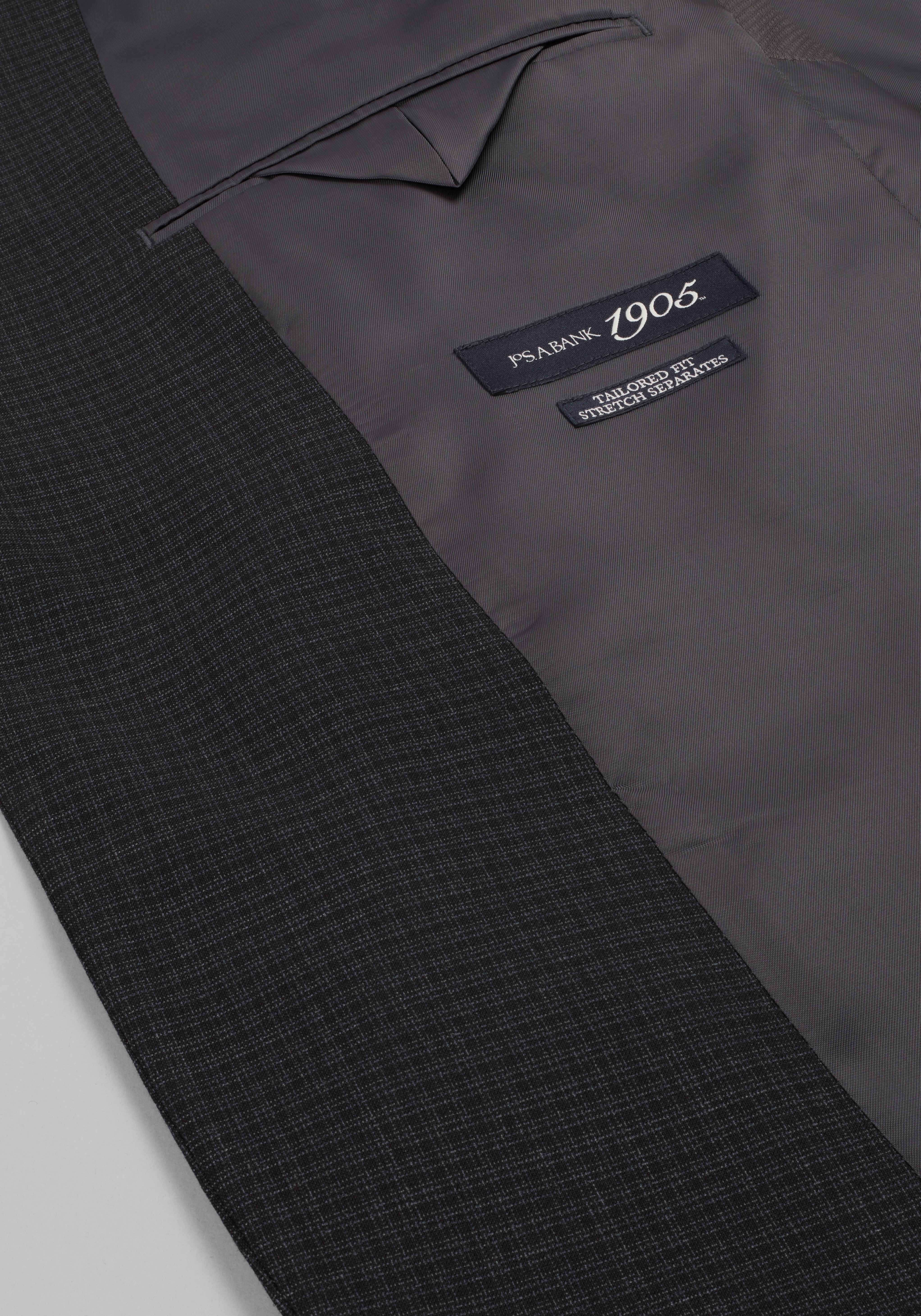 1905 Collection Tailored Fit Micro Check Suit Separates Jacket