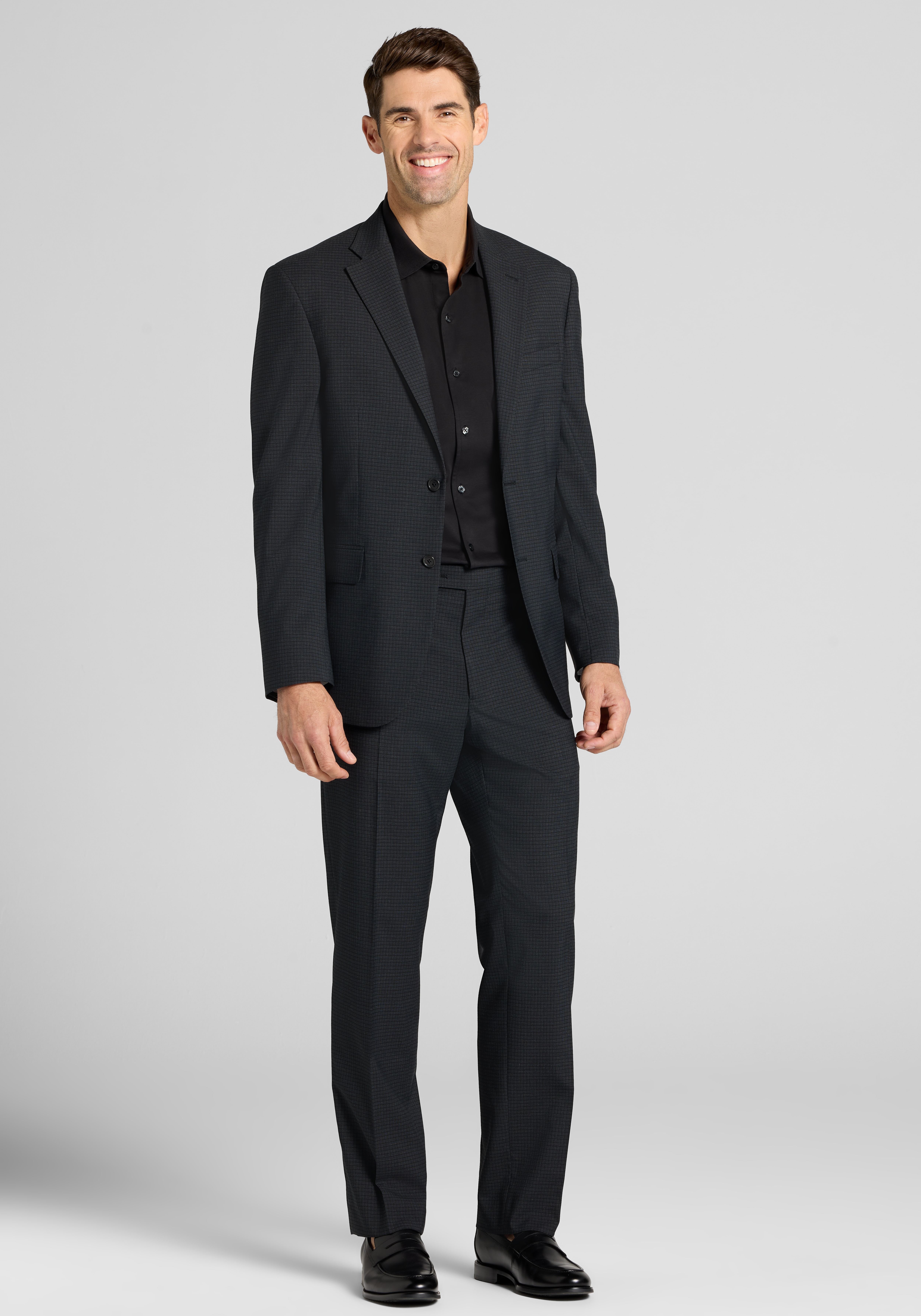 1905 Collection Tailored Fit Micro Check Suit Separates Jacket