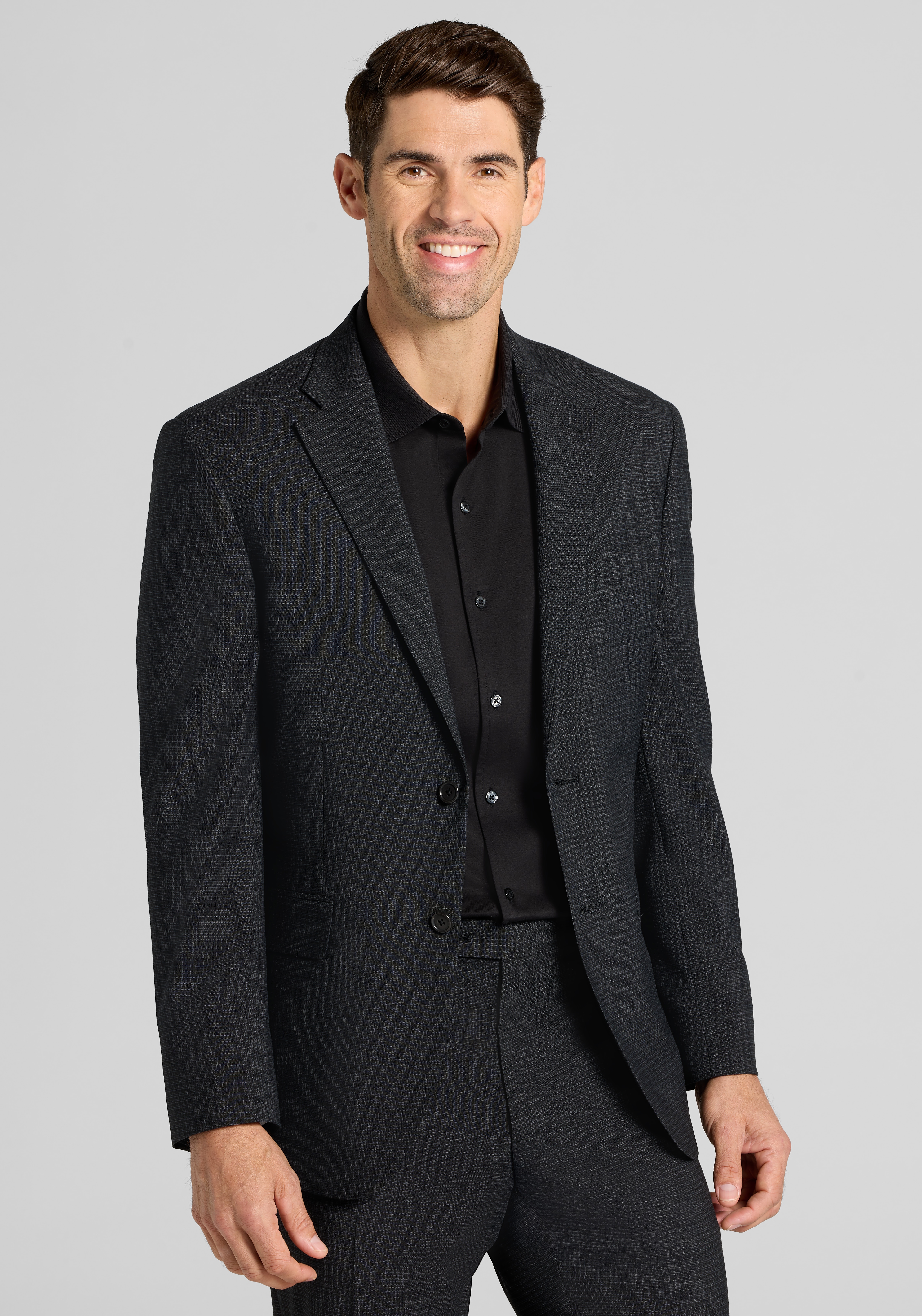 Men's Suits, 1905 Collection Tailored Fit Micro Check Suit Separates Jacket - Jos A Bank