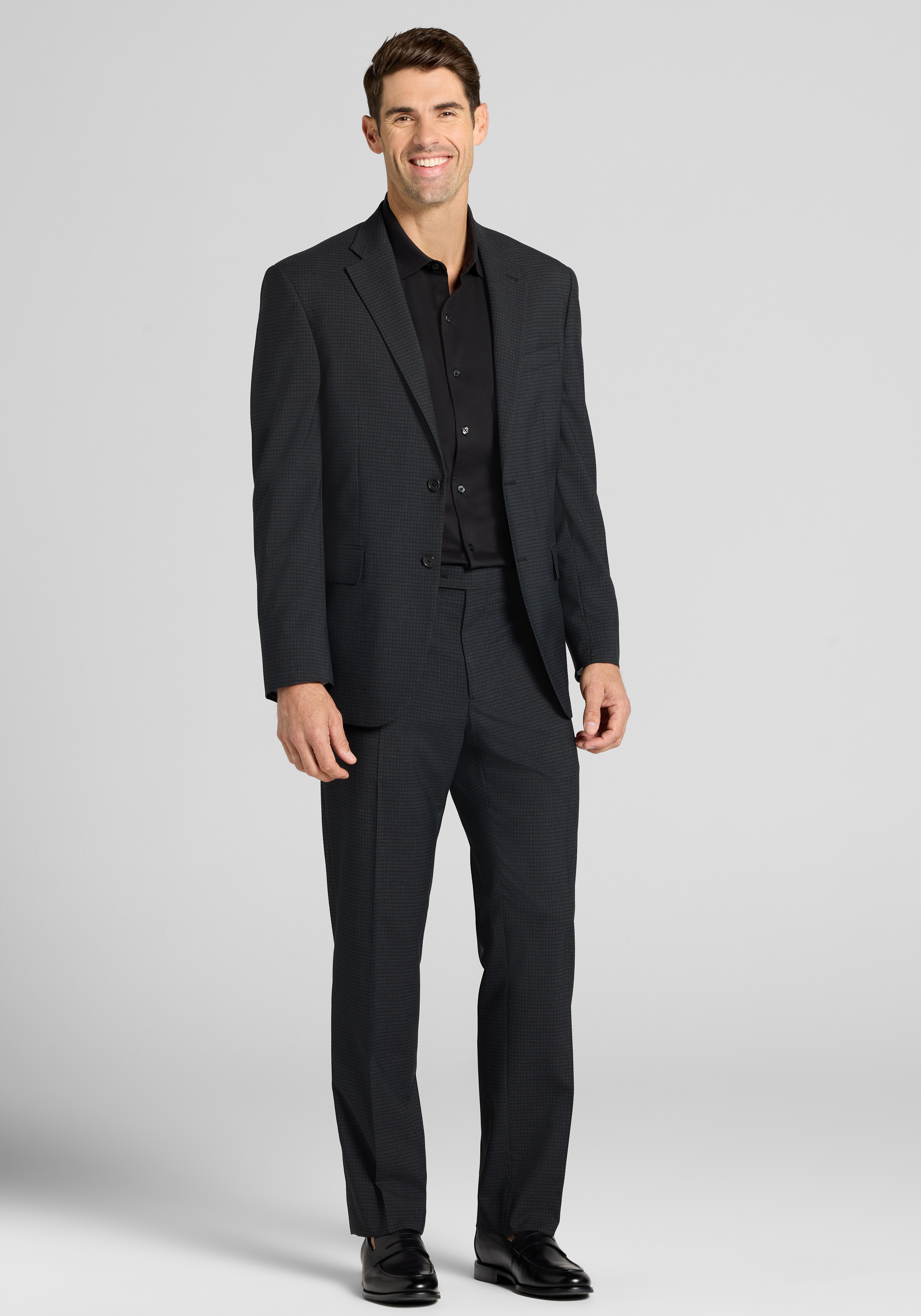 1905 Collection Tailored Fit Micro Check Suit Separates Jacket - Big & Tall CLEARANCE