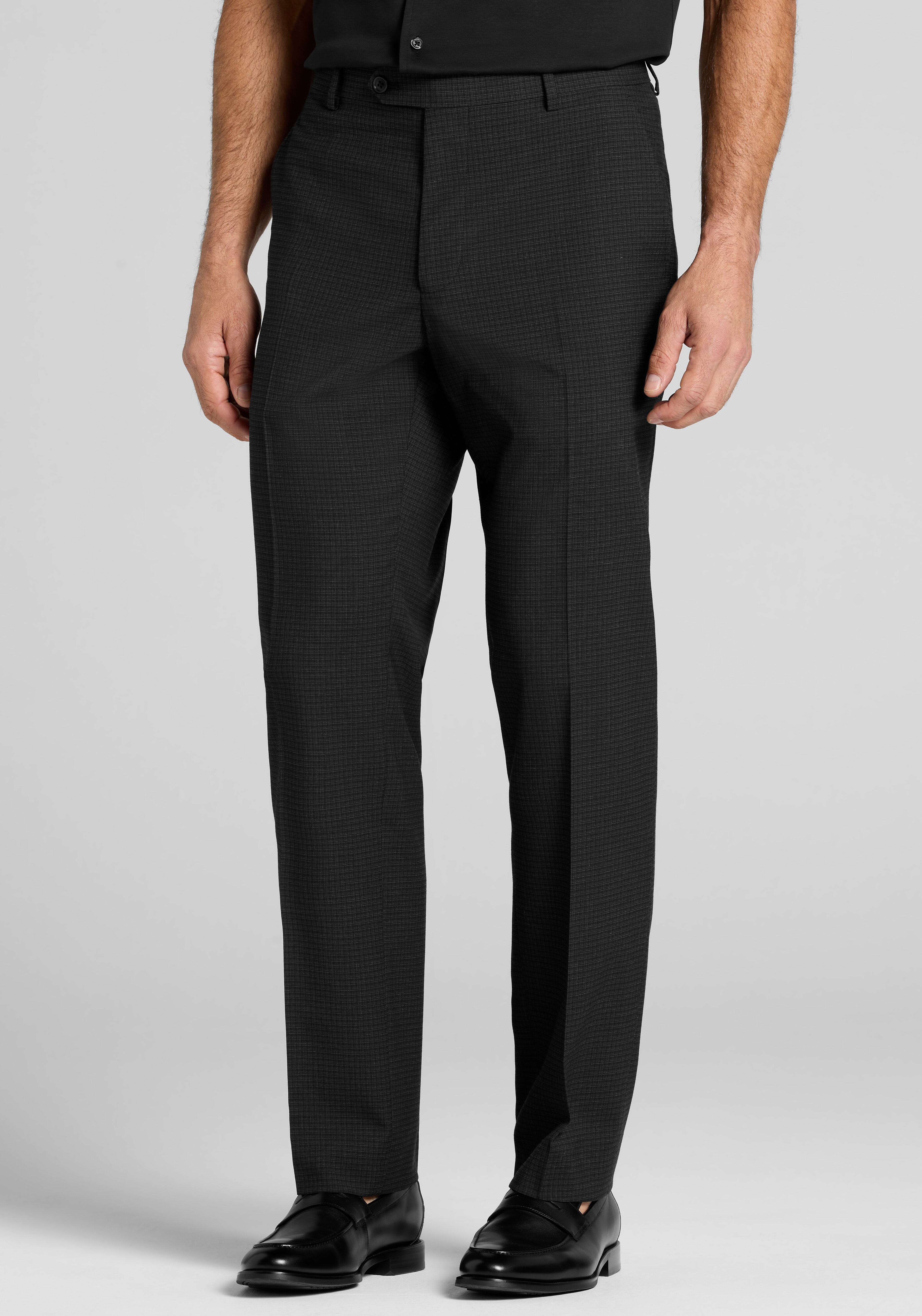 1905 Collection Tailored Fit Micro Check Suit Separate Pants - Big & Tall CLEARANCE