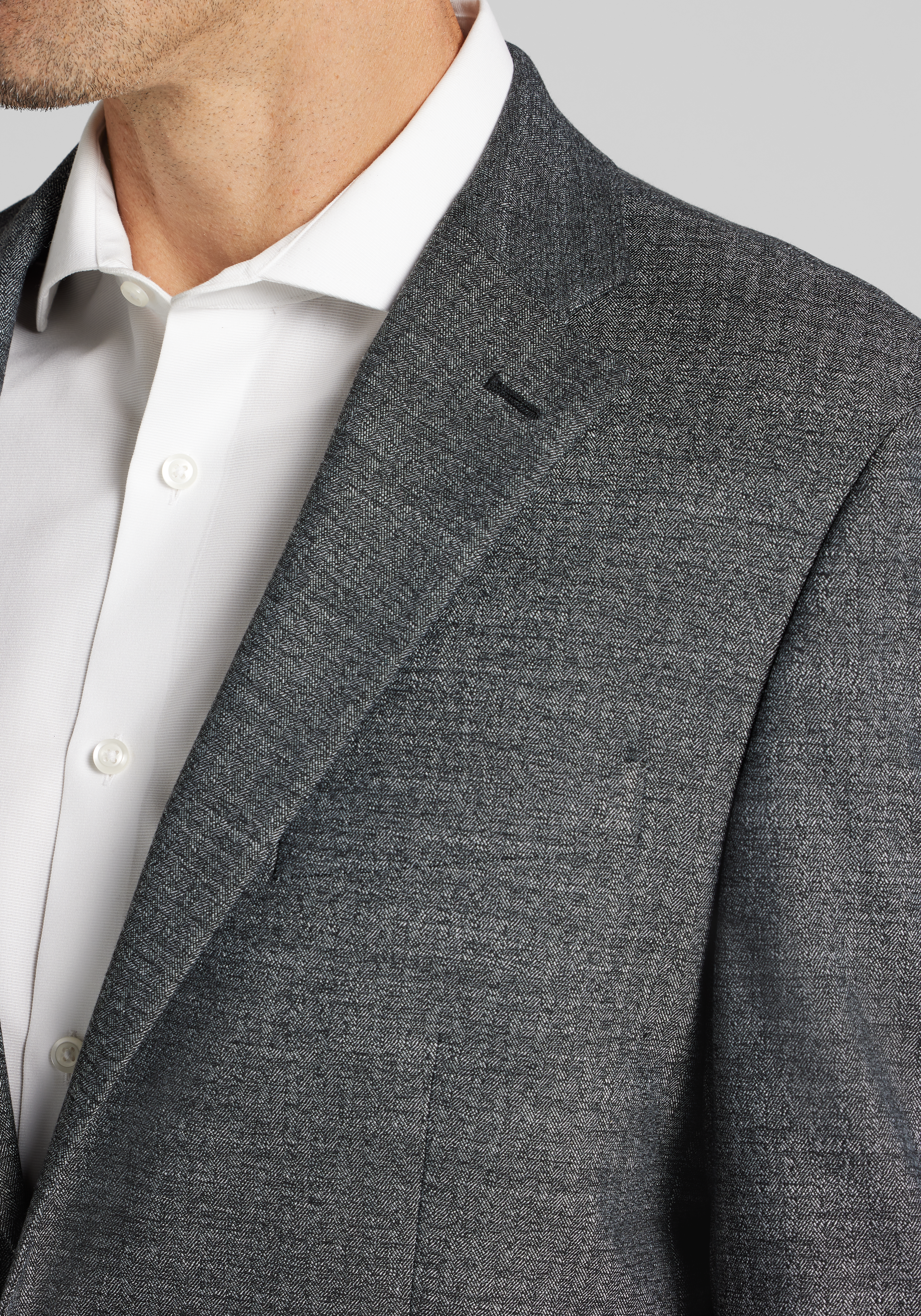 1905 Collection Tailored Fit Donegal Herringbone Suit Separates Jacket CLEARANCE