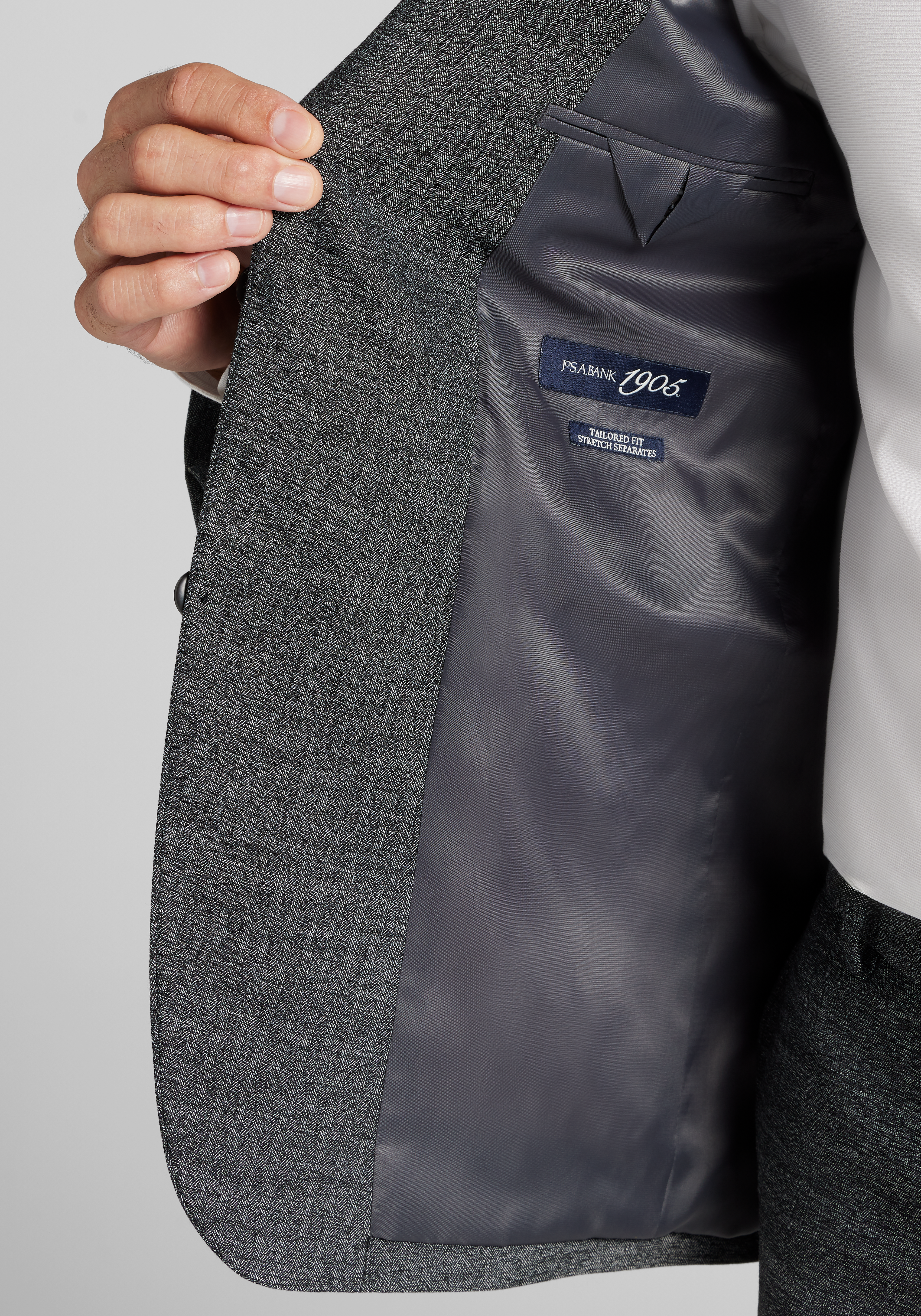 1905 Collection Tailored Fit Donegal Herringbone Suit Separates Jacket CLEARANCE