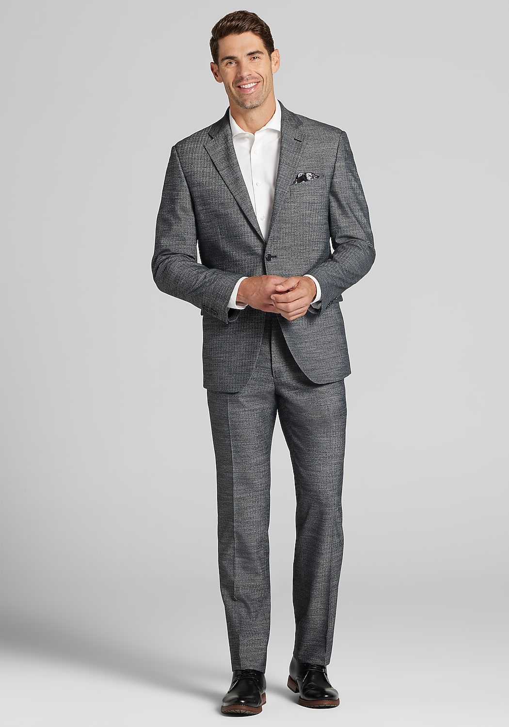 1905 Navy Tailored Fit Donegal Herringbone Suit Separates Jacket