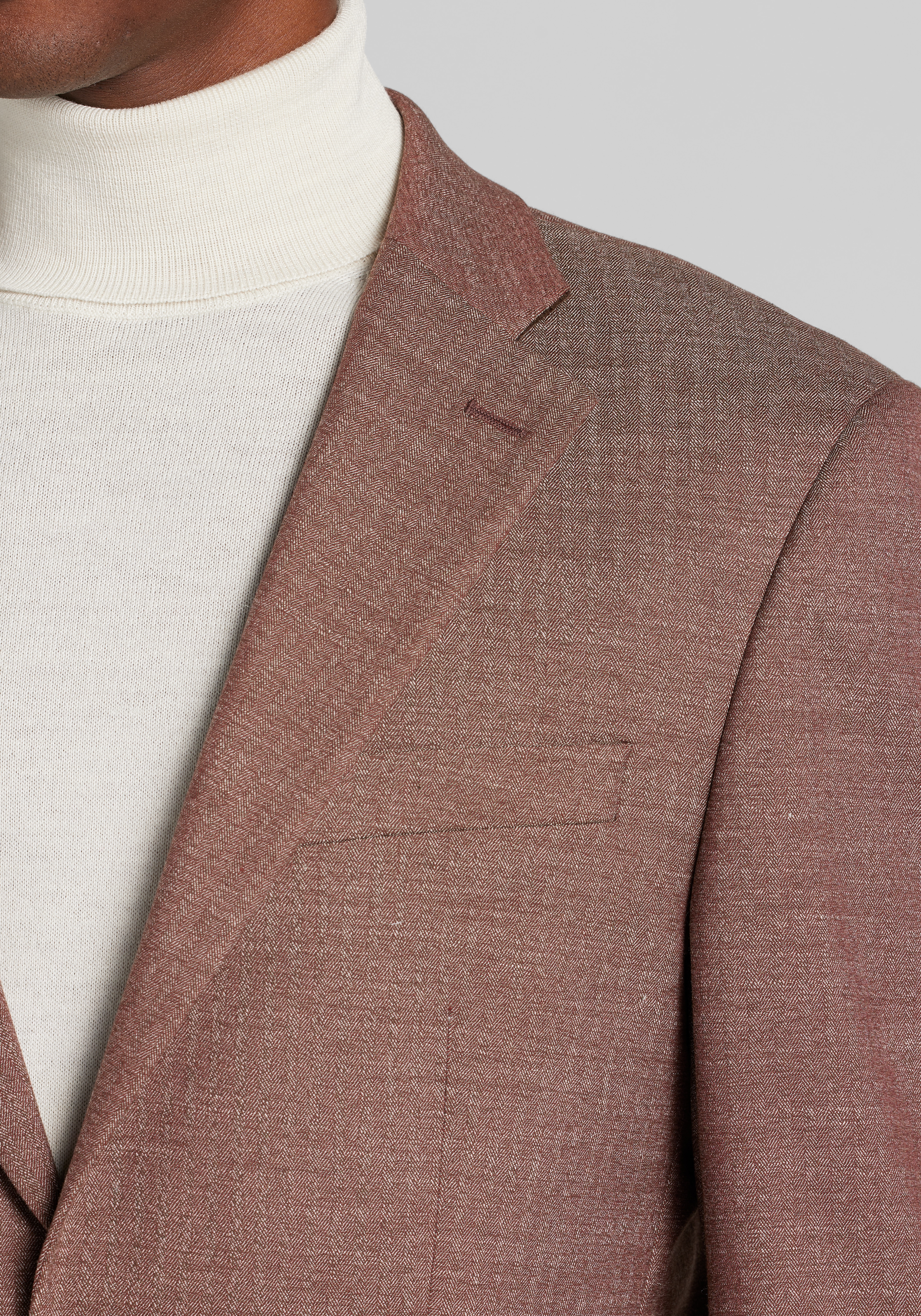 1905 Collection Tailored Fit Donegal Herringbone Suit Separates Jacket CLEARANCE