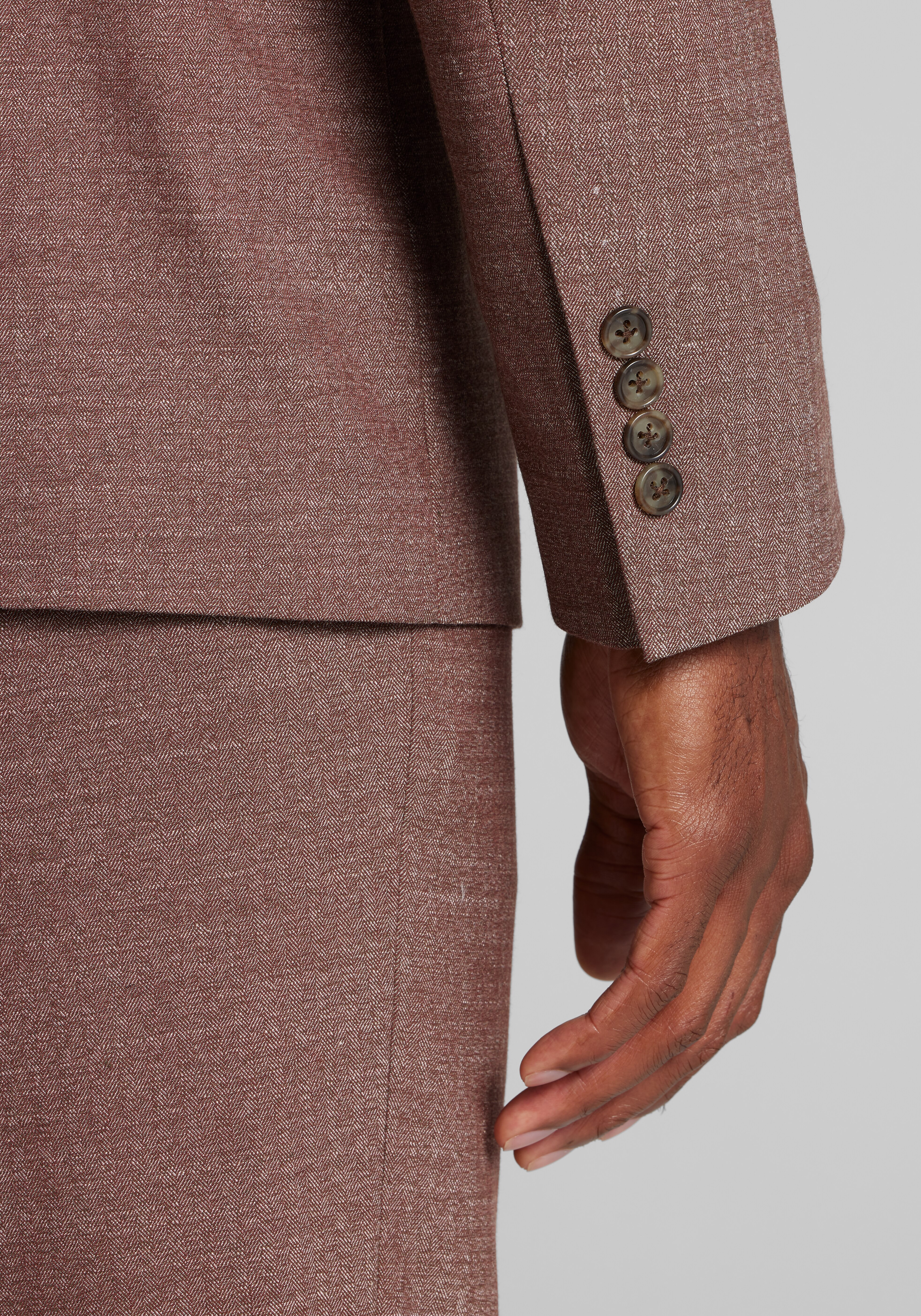 1905 Collection Tailored Fit Donegal Herringbone Suit Separates Jacket CLEARANCE