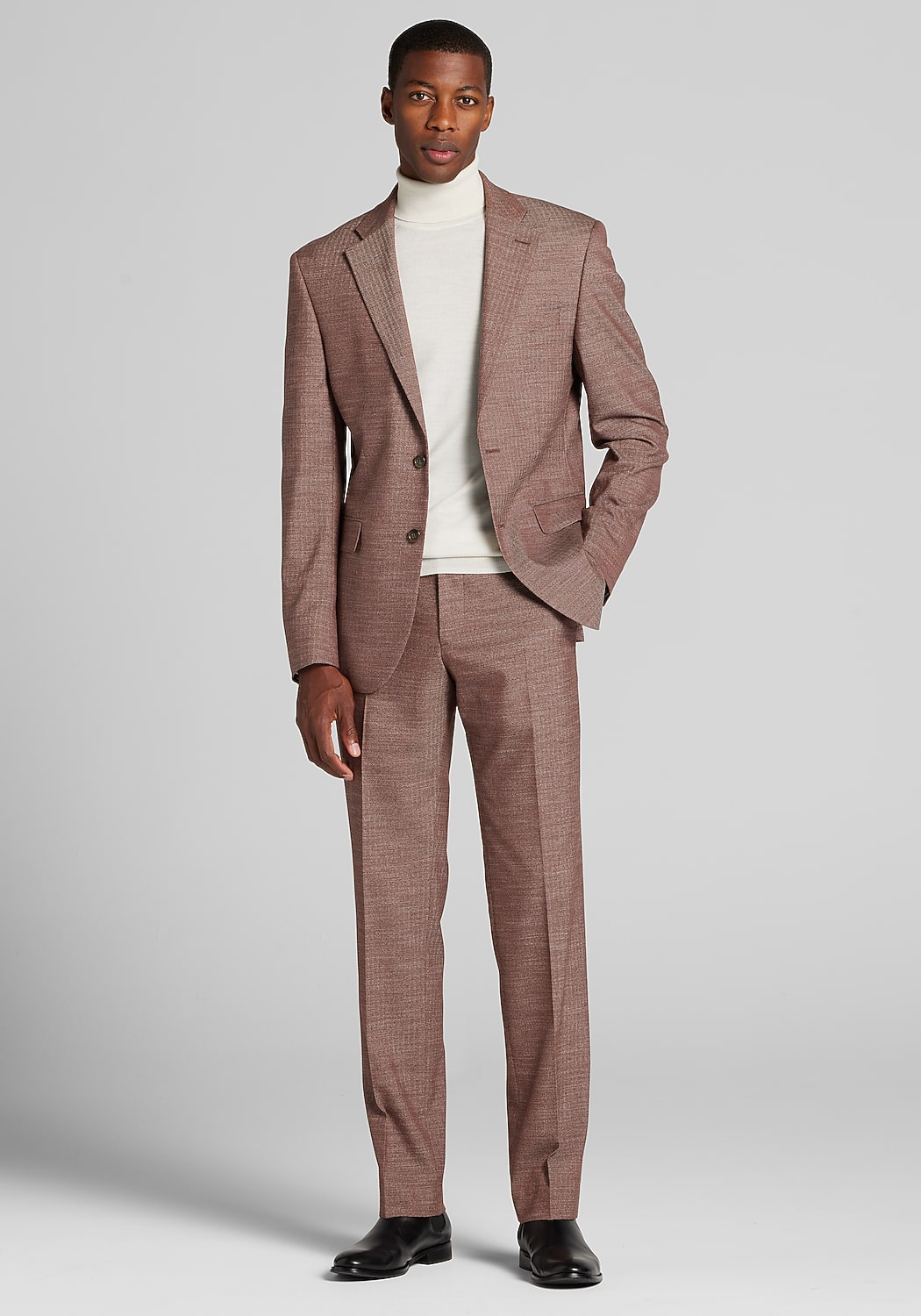 1905 Collection Tailored Fit Donegal Herringbone Suit Separates Jacket CLEARANCE