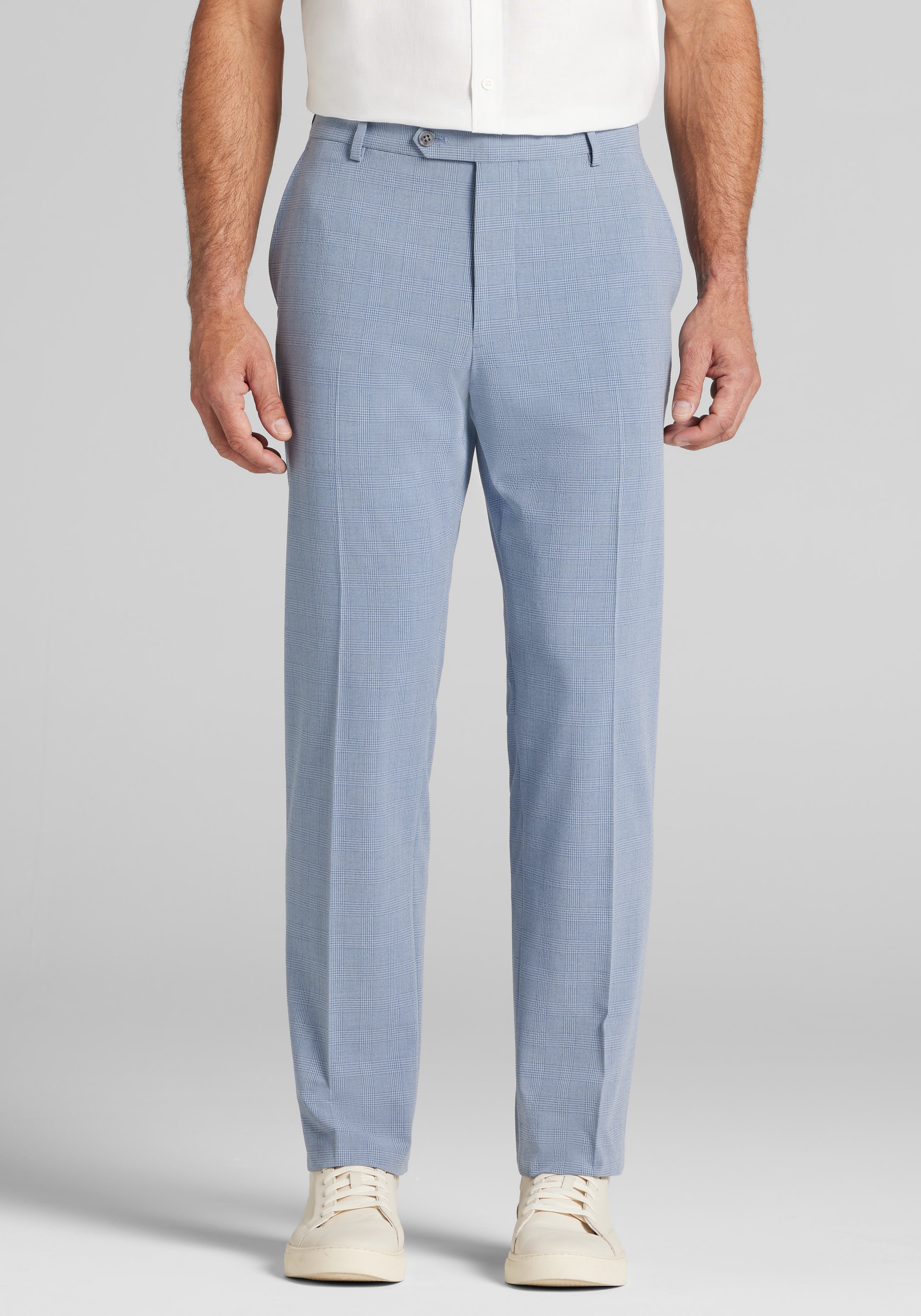Jos. A. Bank Comfort Stretch Tailored Fit Plaid Seersucker Suit Separate Pants CLEARANCE