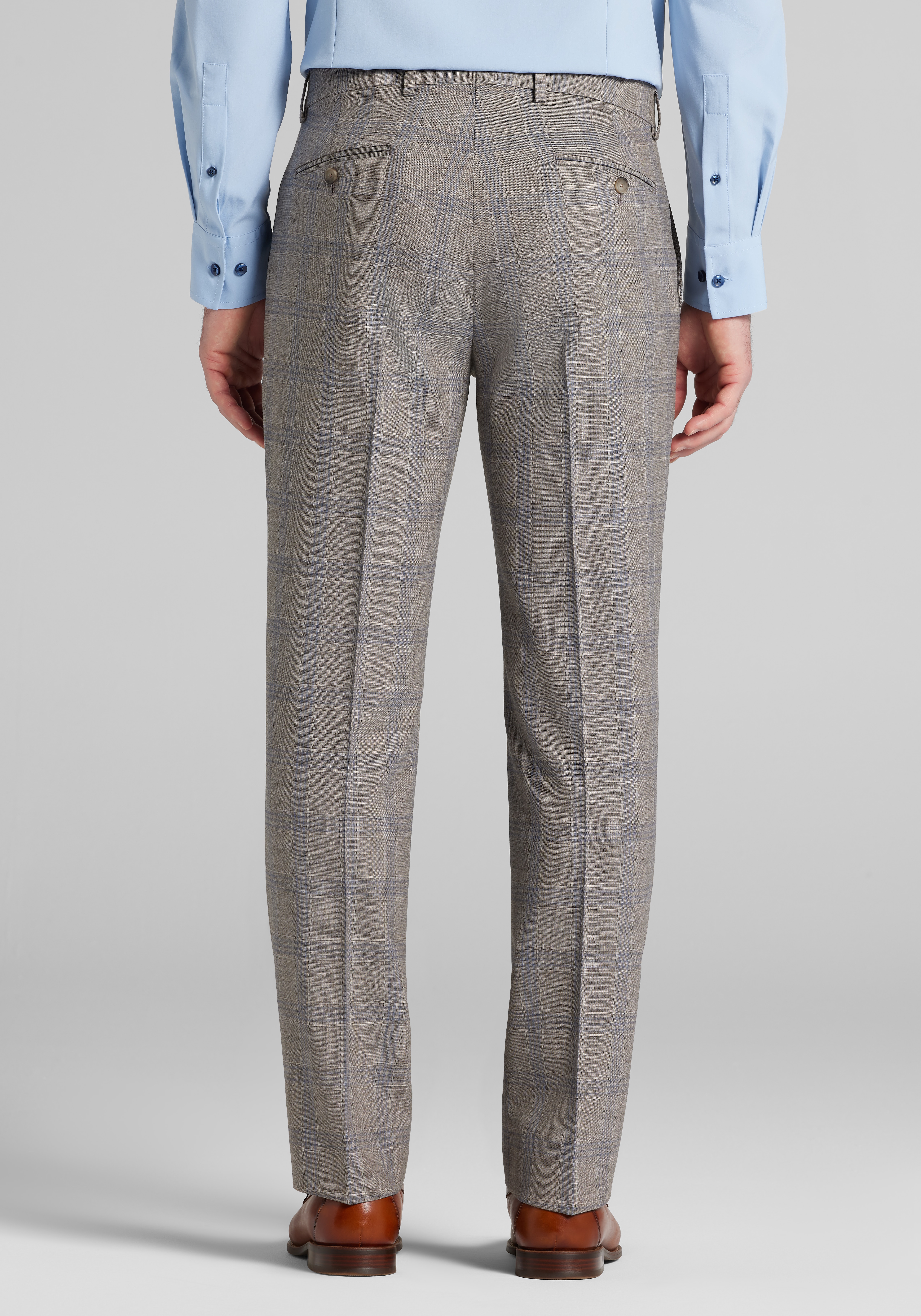 Traveler® COOLMOTION Slim Fit Plaid Suit Separate Pants