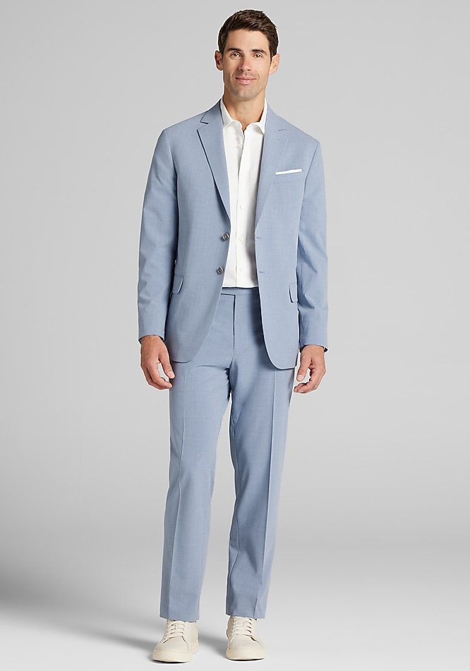 Jos. A. Bank Tailored Fit Comfort Stretch Seersucker Plaid Suit