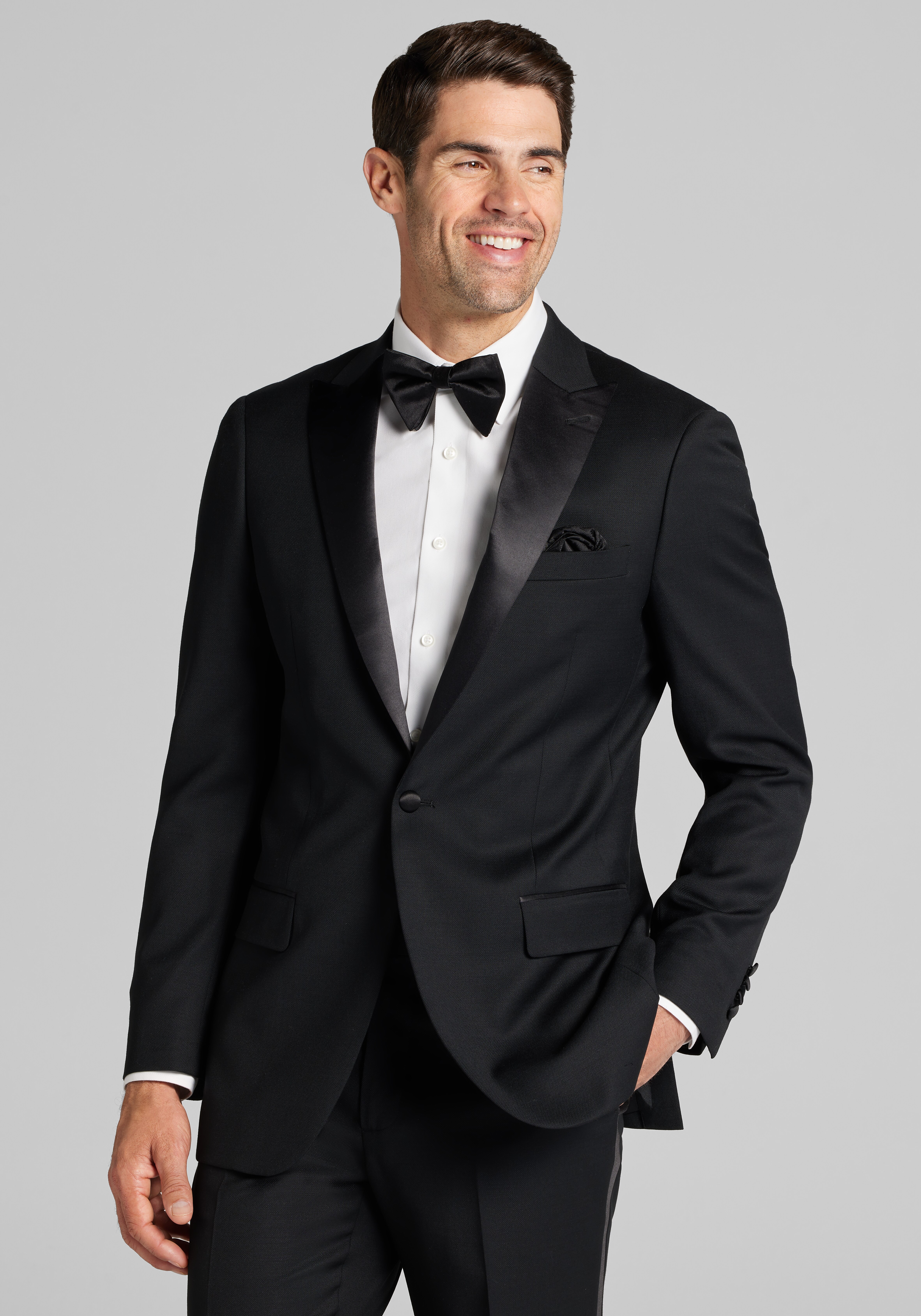 Traveler® COOLMOTION Tailored Fit Textured Solid Tuxedo Separate Jacket