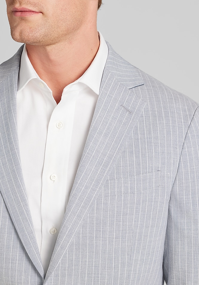 Jos. A. Bank Tailored Fit Comfort Stretch Linen Blend Stripe Suit