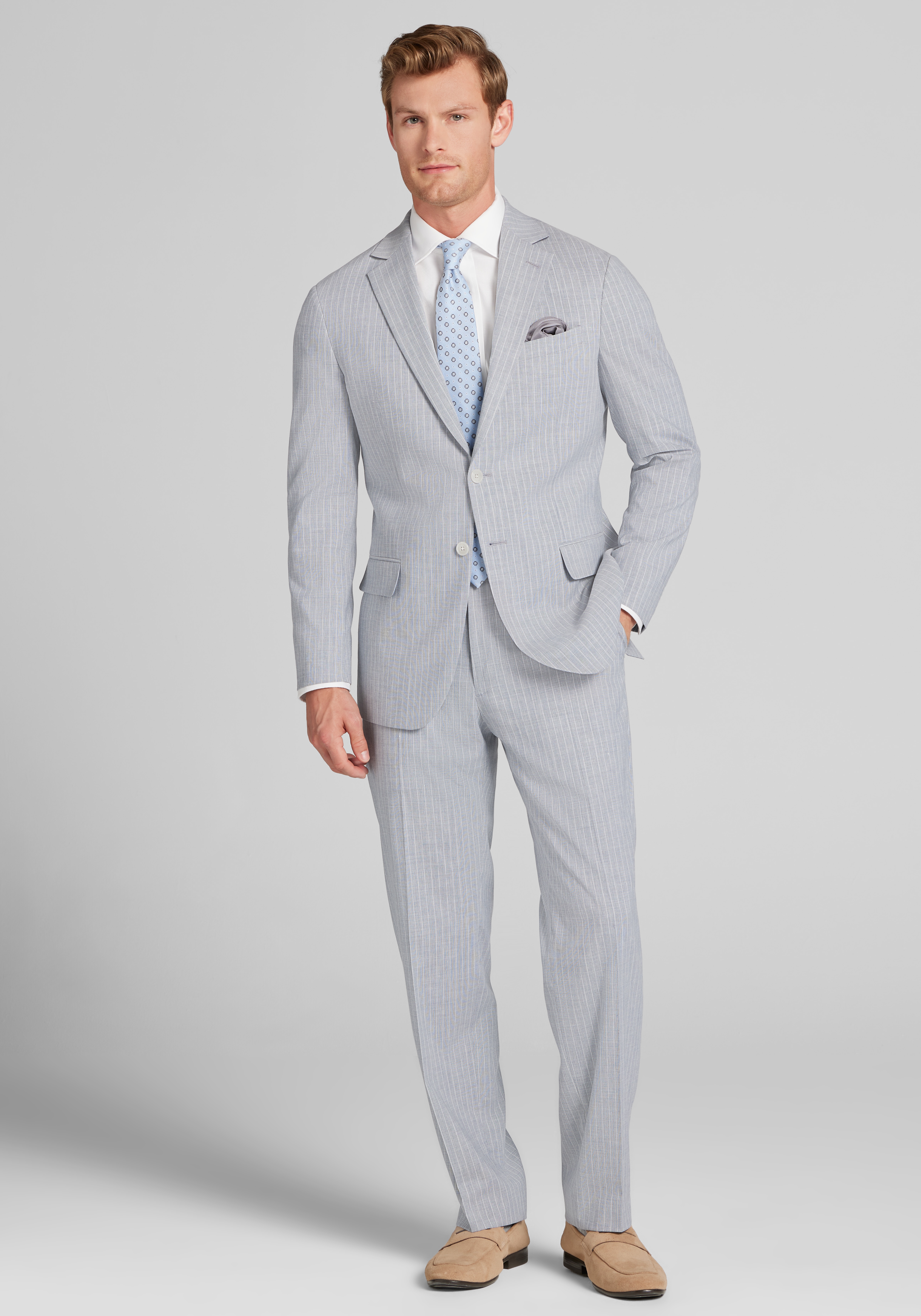 Jos. A. Bank Tailored Fit Comfort Stretch Stripe Suit Jacket