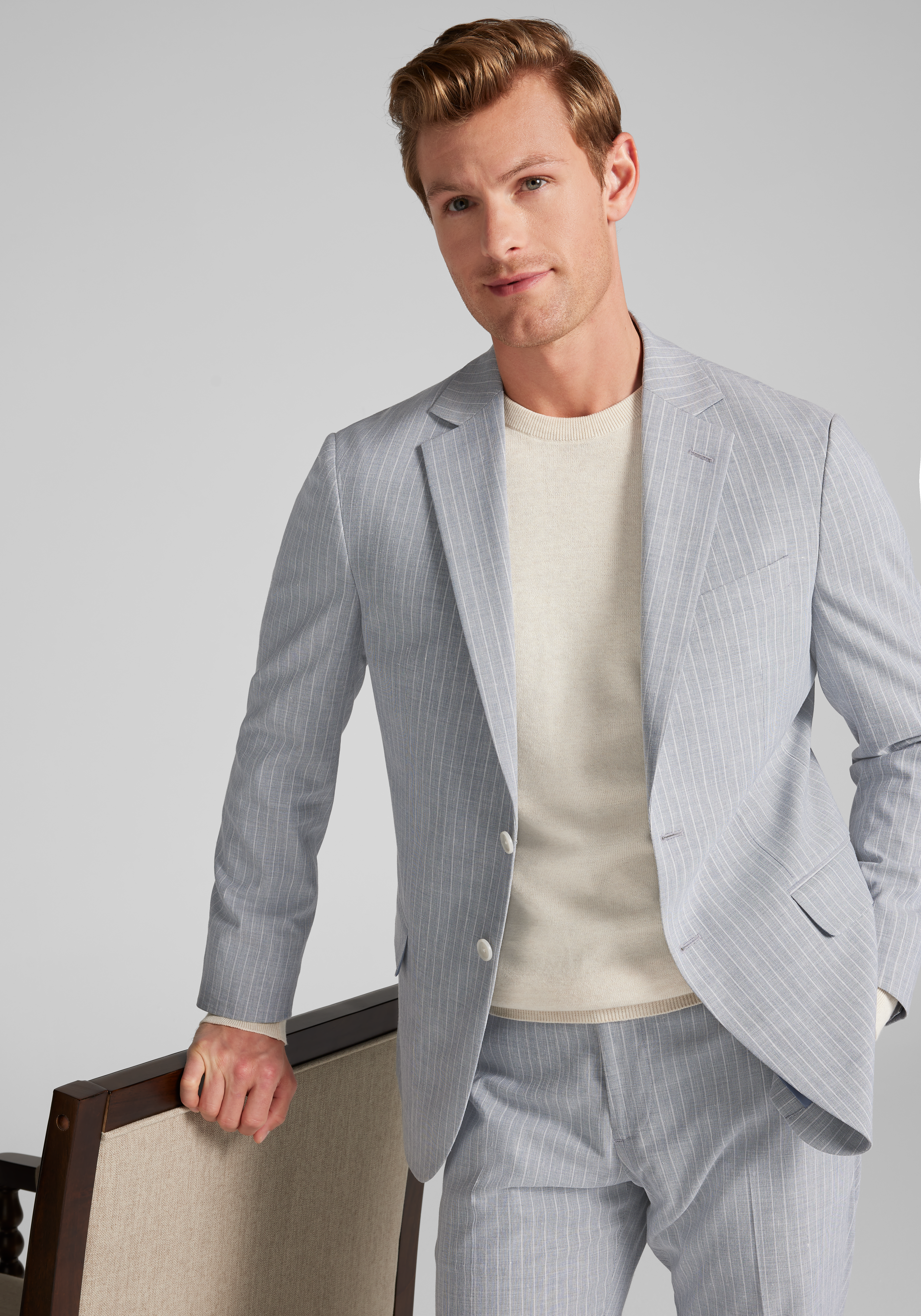 Jos. A. Bank Tailored Fit Comfort Stretch Stripe Suit Jacket