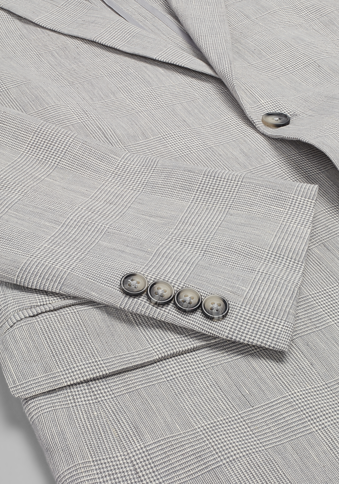 Jos. A. Bank Slim Fit Comfort Stretch Linen Blend Plaid Suit - Jos