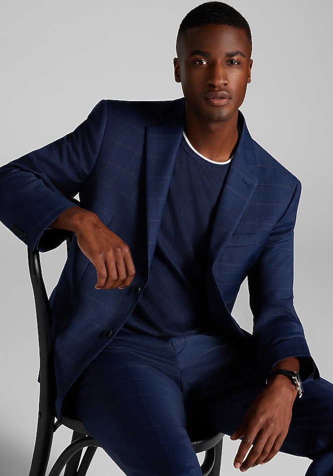 Traveler® COOL<i>MOTION</i> Tailored Fit Windowpane Suit Separates