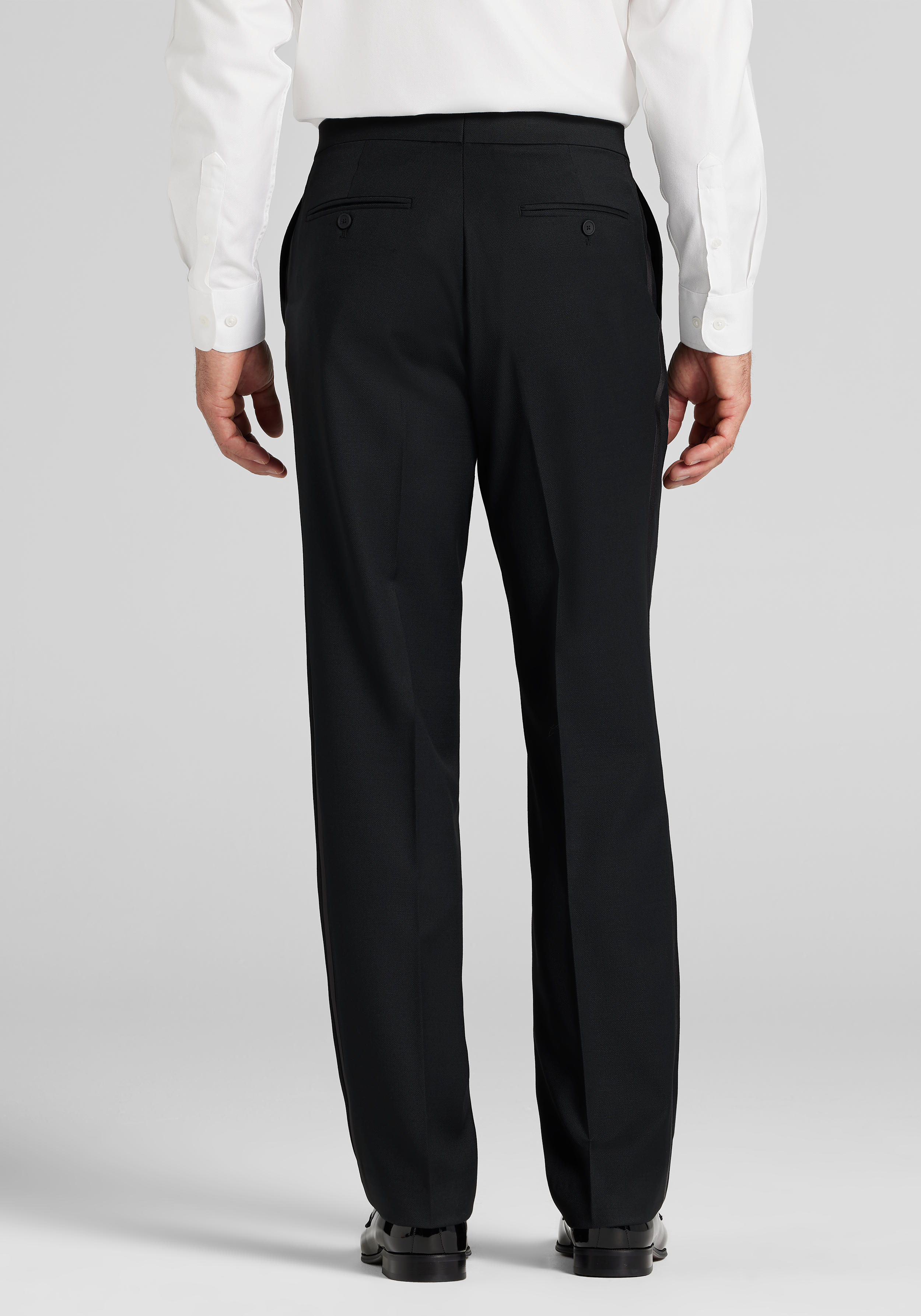 Traveler® COOLMOTION Tailored Fit Textured Wool Blend Tuxedo Separates Pants