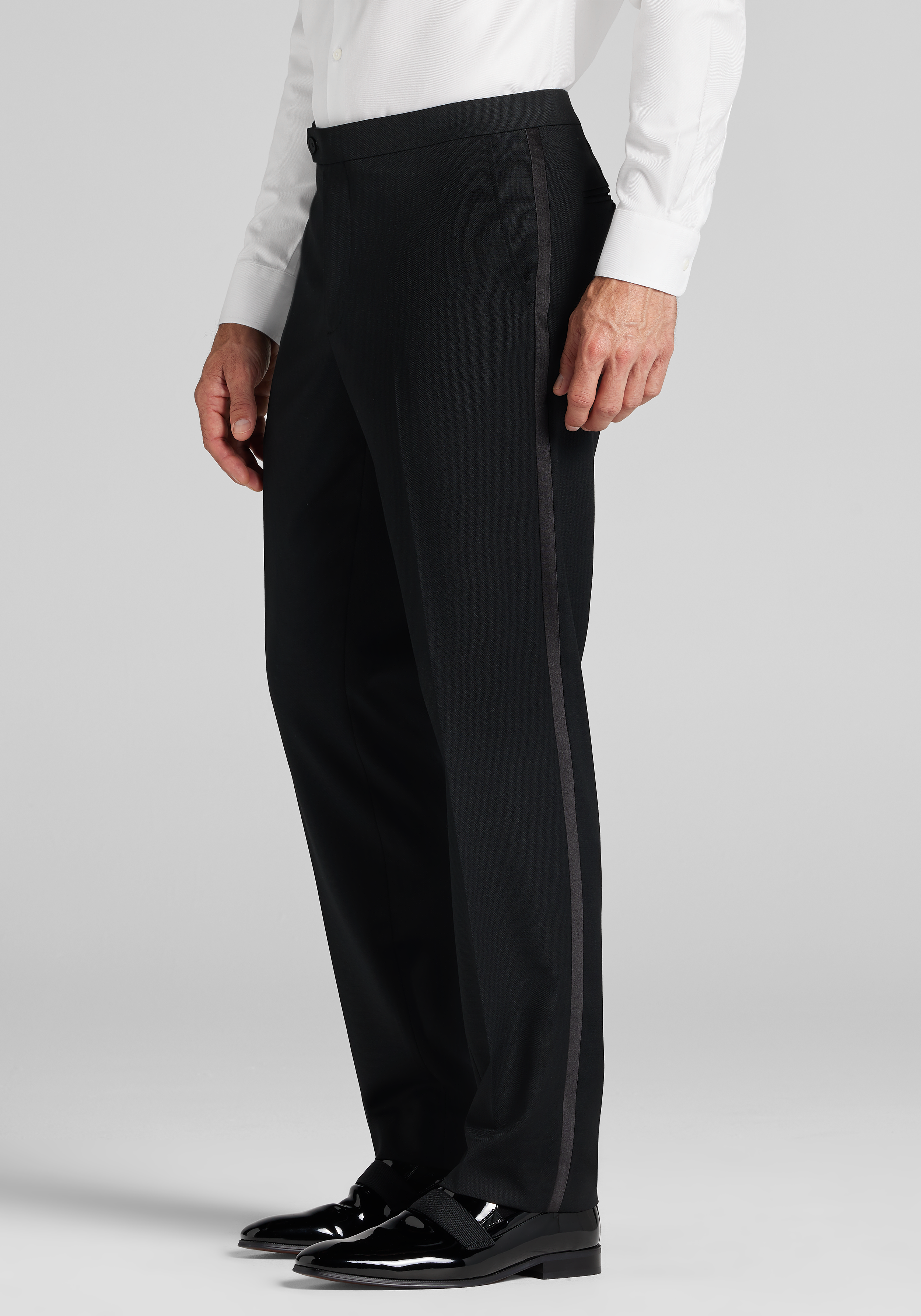 Traveler® COOLMOTION Tailored Fit Textured Wool Blend Tuxedo Separates Pants