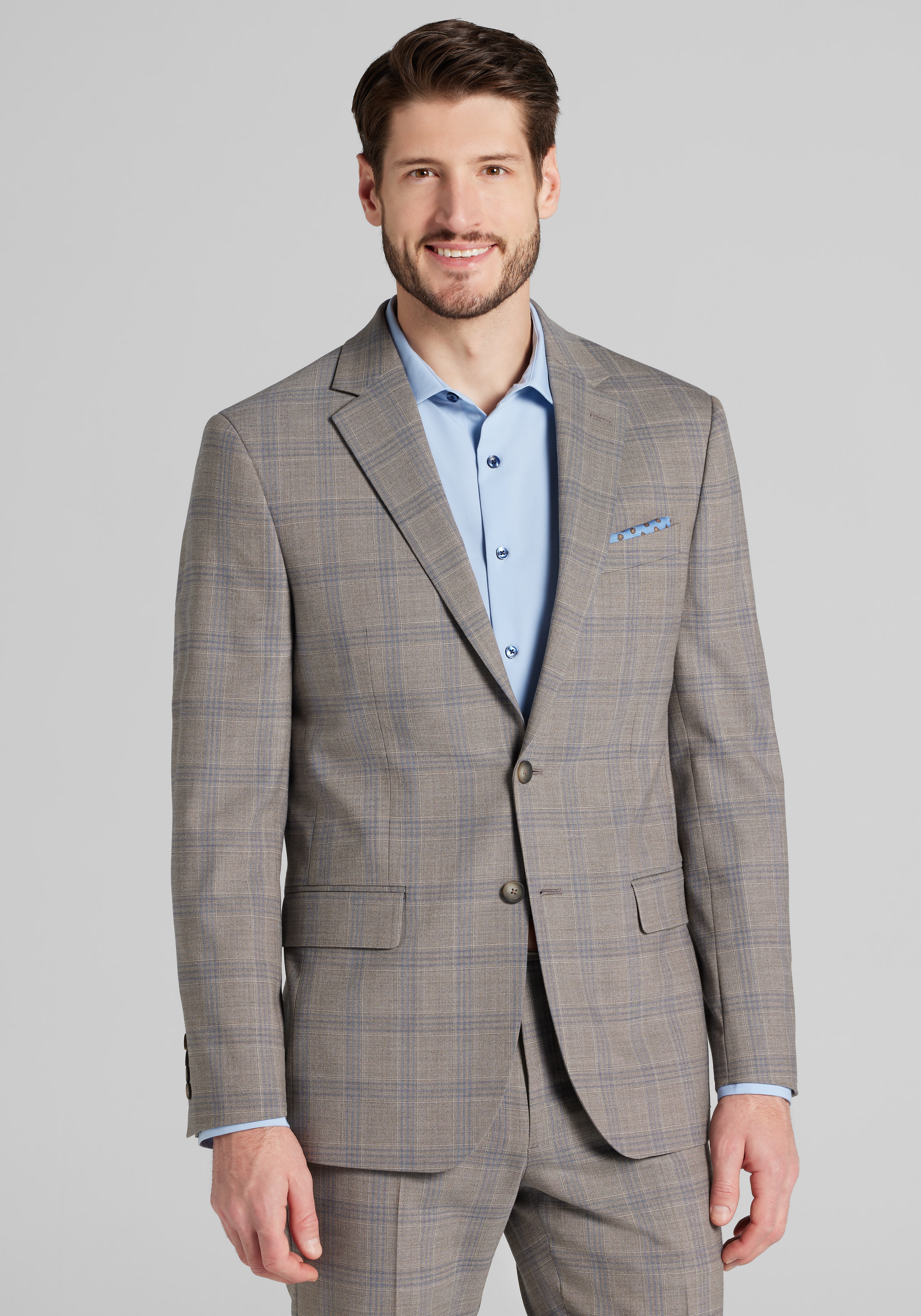 Traveler® COOLMOTION Slim Fit Plaid Suit Separate Jacket - Big & Tall