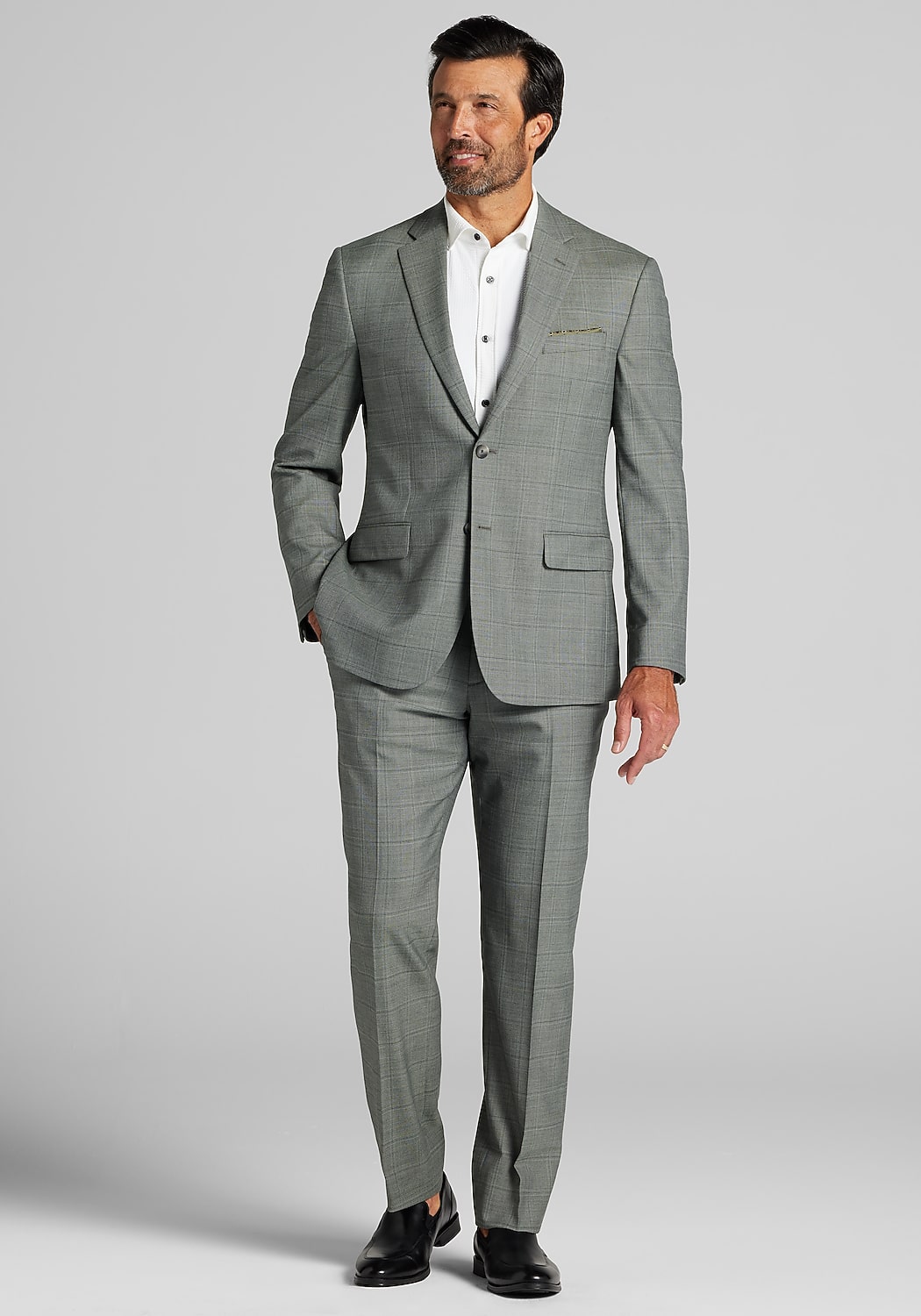 Traveler&reg; COOL<i>MOTION</i> Tailored Fit Windowpane Suit Separate Jacket