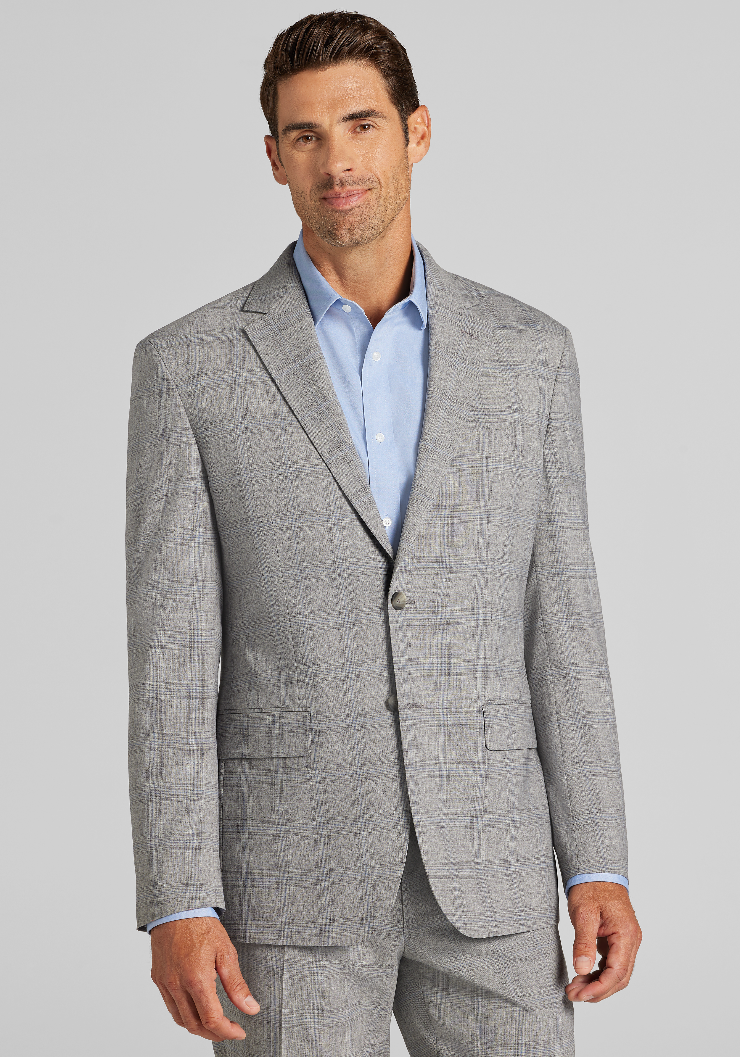 Men's FLYOUT_CATEGORY, Traveler&reg; COOL<i>MOTION</i> Tailored Fit Plaid Suit Separates Jacket - Big & Tall - Jos A Bank