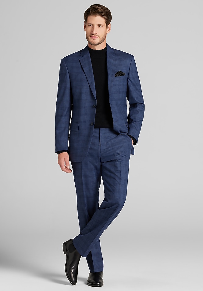 Traveler® COOL<i>MOTION</i> Tailored Fit Plaid Suit Separates