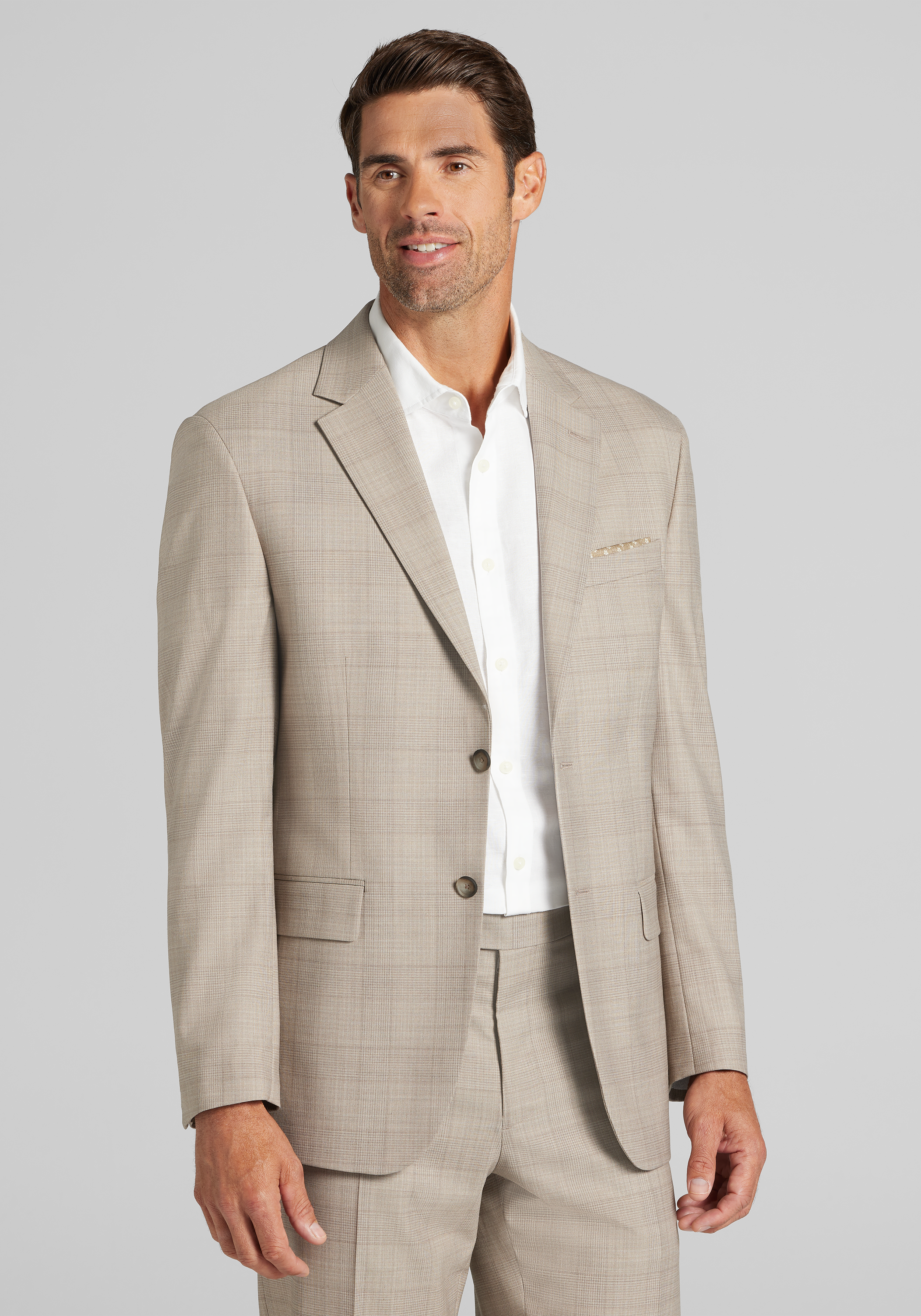Men's New!, Traveler&reg; COOL<i>MOTION</i> Tailored Fit Plaid Suit Jacket - Jos A Bank