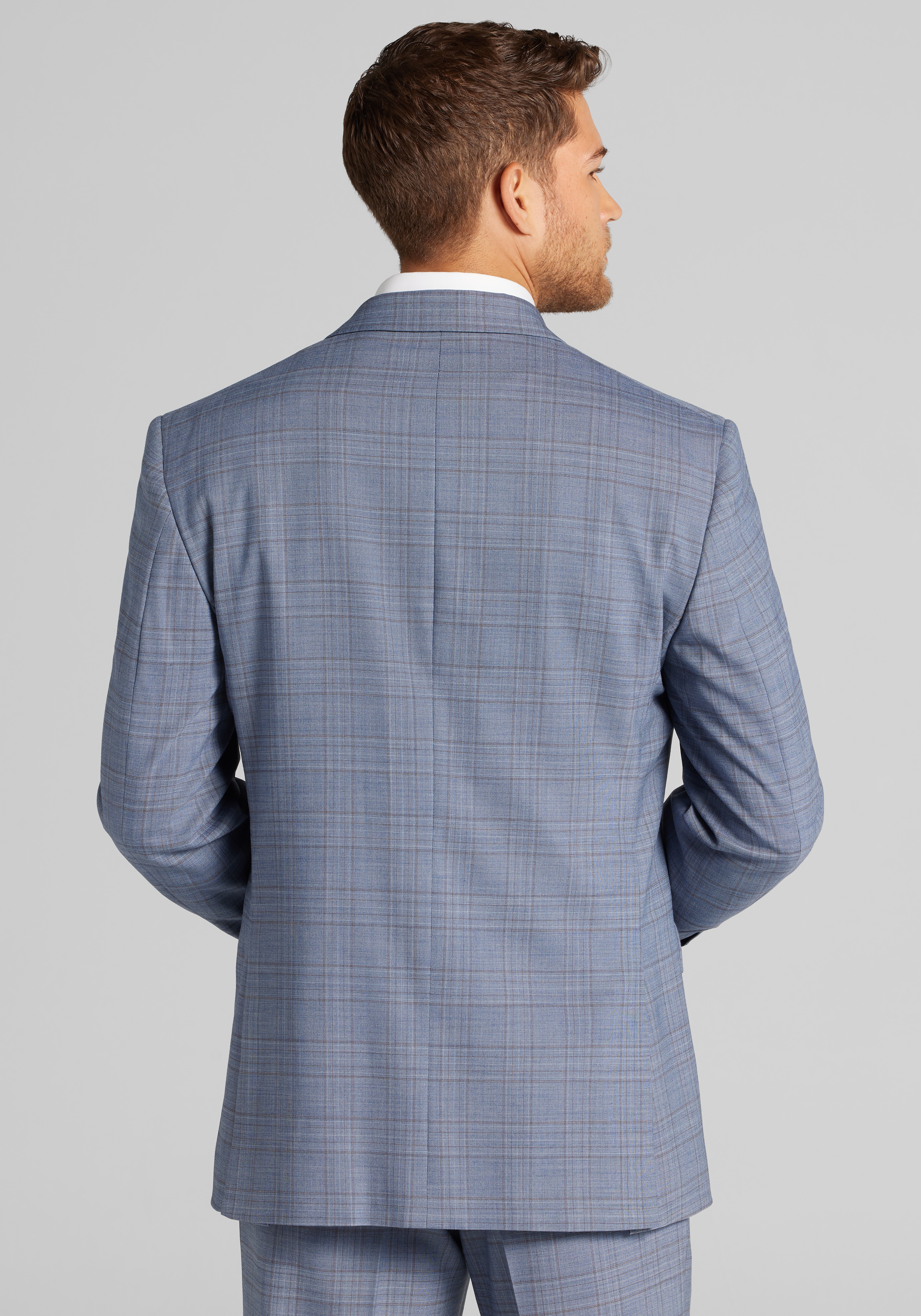 Traveler® COOLMOTION Traditional Fit Plaid Suit Separates Jacket